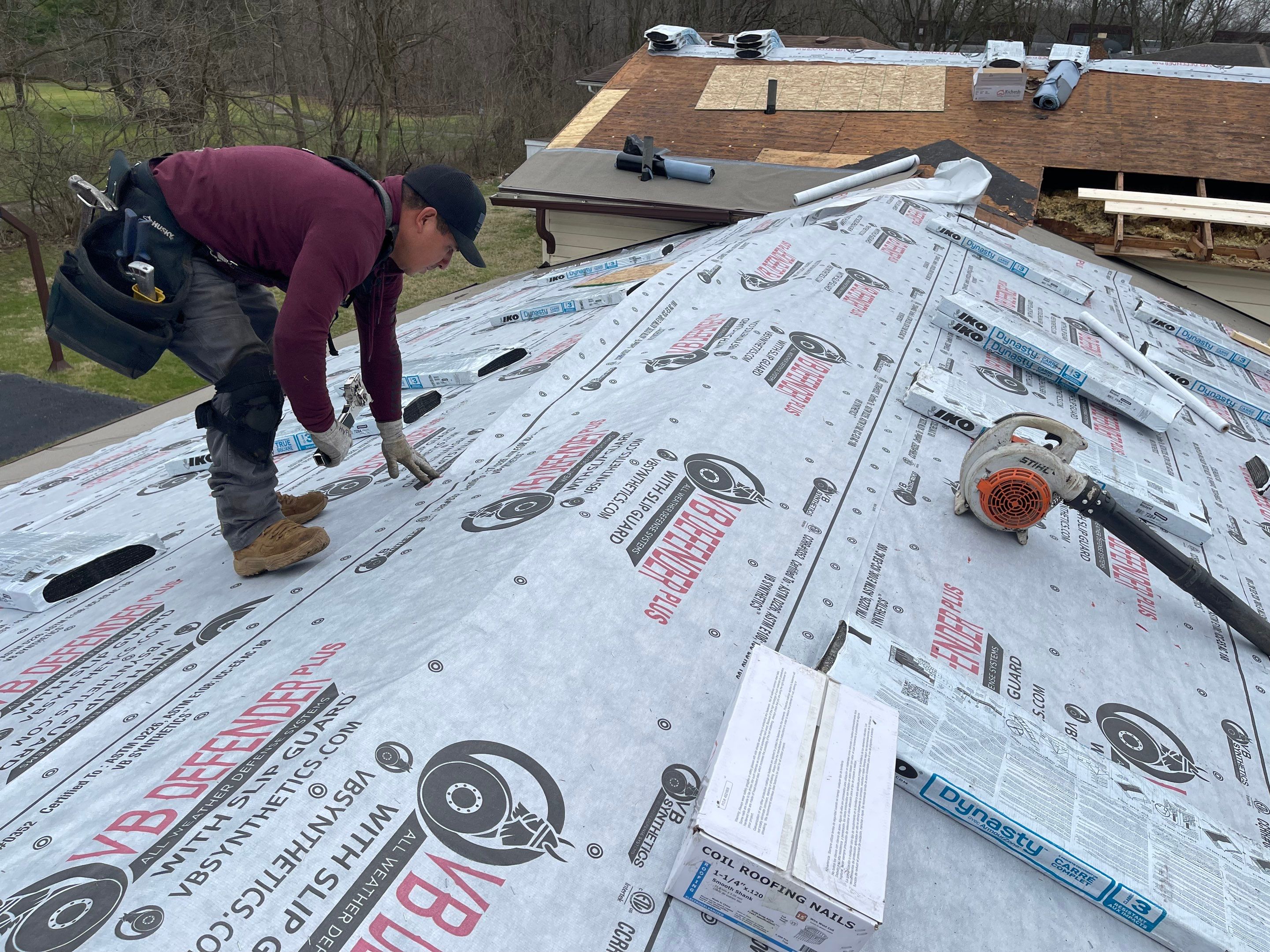 Residential Roofing Installation using IKO dimensional shingles by SOS Home Ohio 