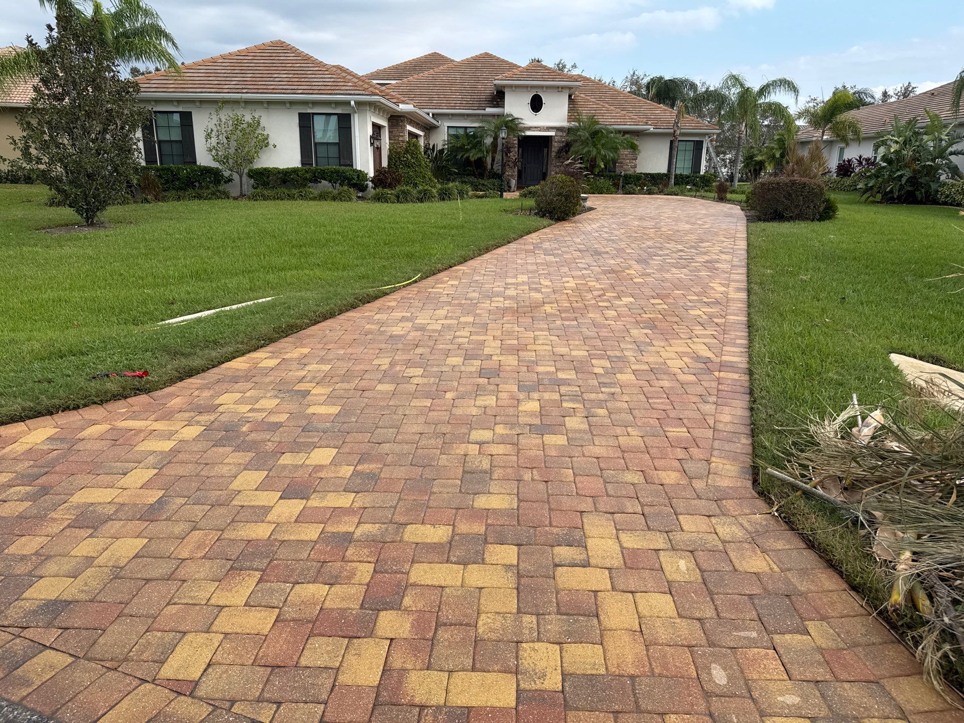 Paver Driveway Cleaning in Winding River Community, Bradenton, FL by Sunshine AquaWash