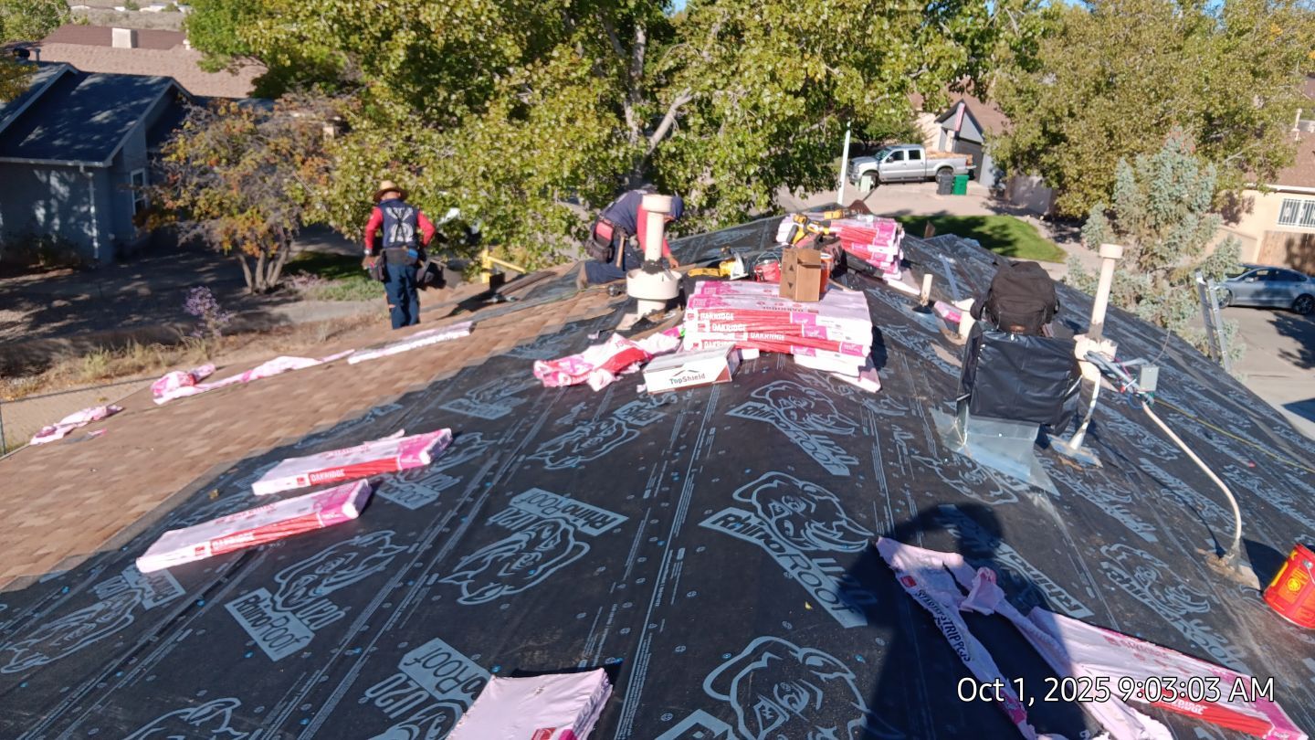 Oakridge Desert tan shingles in Chimayo Meadows by Doyle Roof Masters Inc