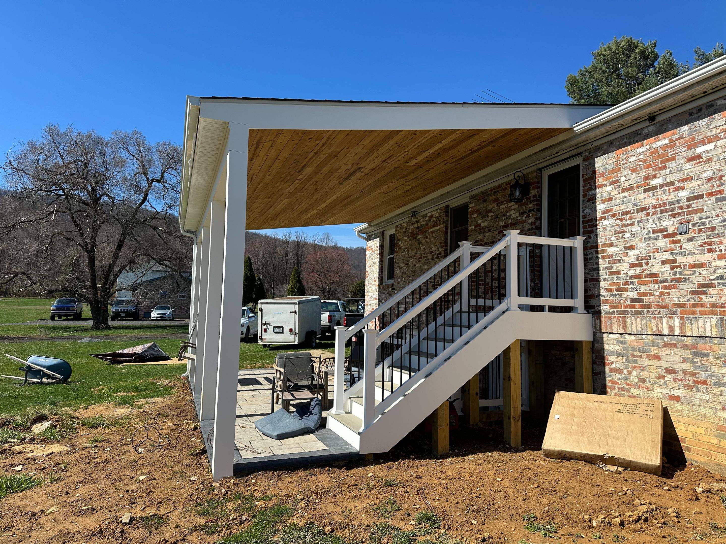 Covered Landing & Paver Patio in Lovettsville, VA by Sunburst Construction Inc