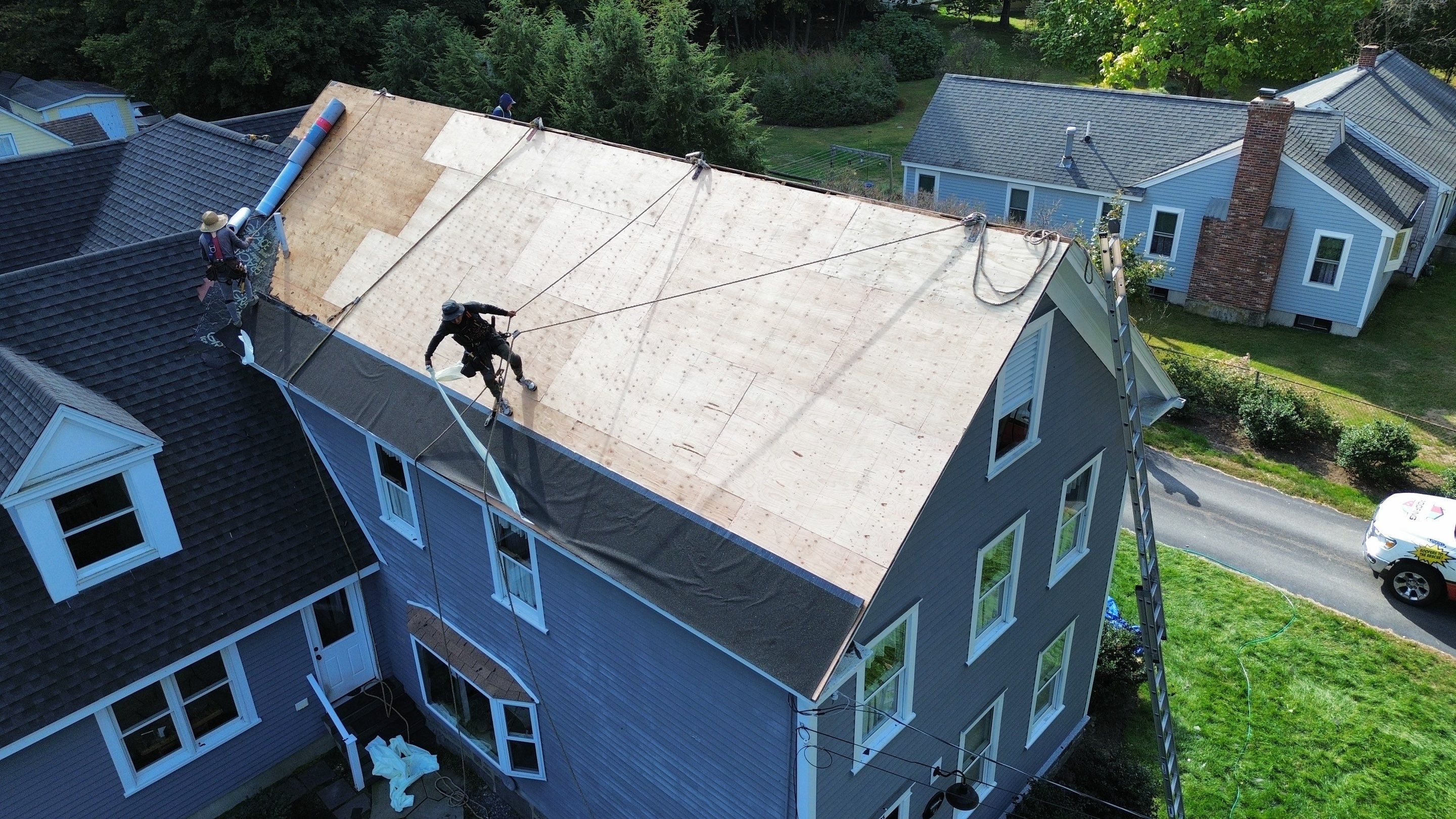 Roof Replacement & Chimney Removal – Westford, MA by Mighty Dog Roofing of Greater Middlesex County