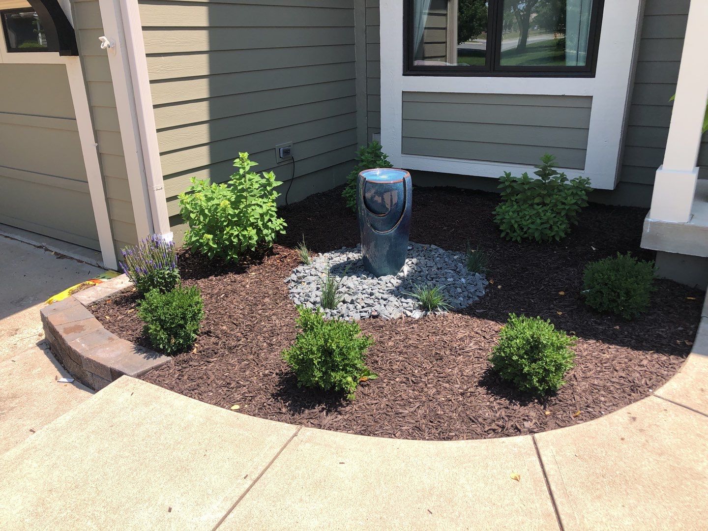 Front Yard Landscape by LAND ESCAPES LLC