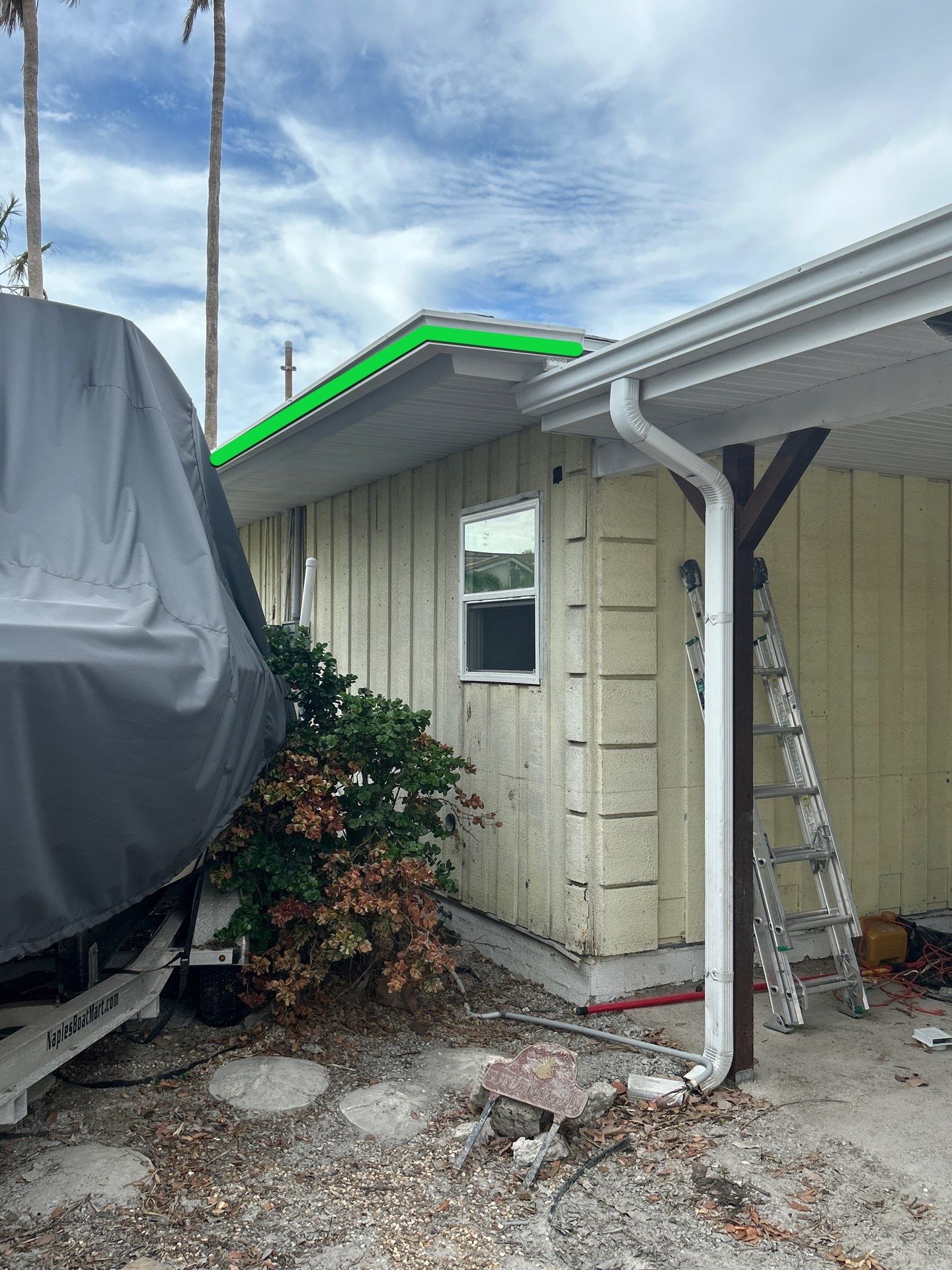 White Soffit and Fascia Upgrade in Longboat Key FL by Gutter Professors