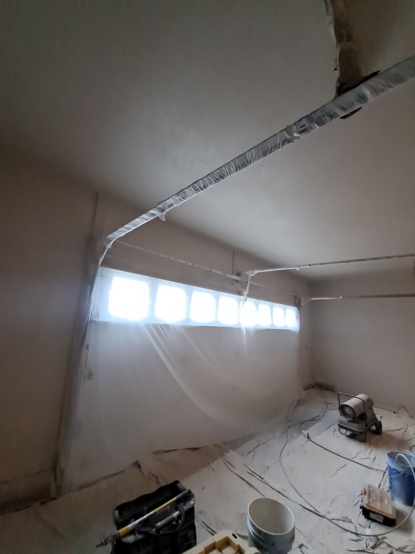 Garage dry wall repair/ re-texture, re-paint by Gordon Painting
