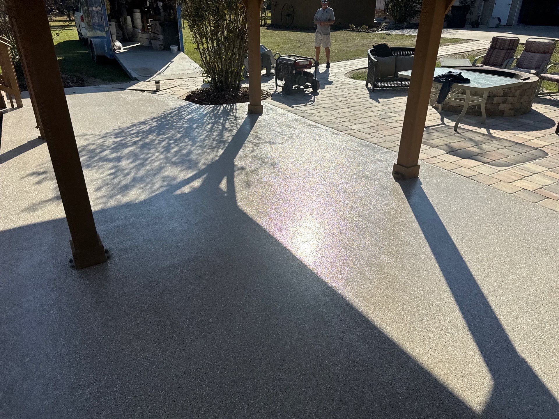 Patio  in Newberry, FL in Hybrid Claystone by Cross Creek Concrete Coatings