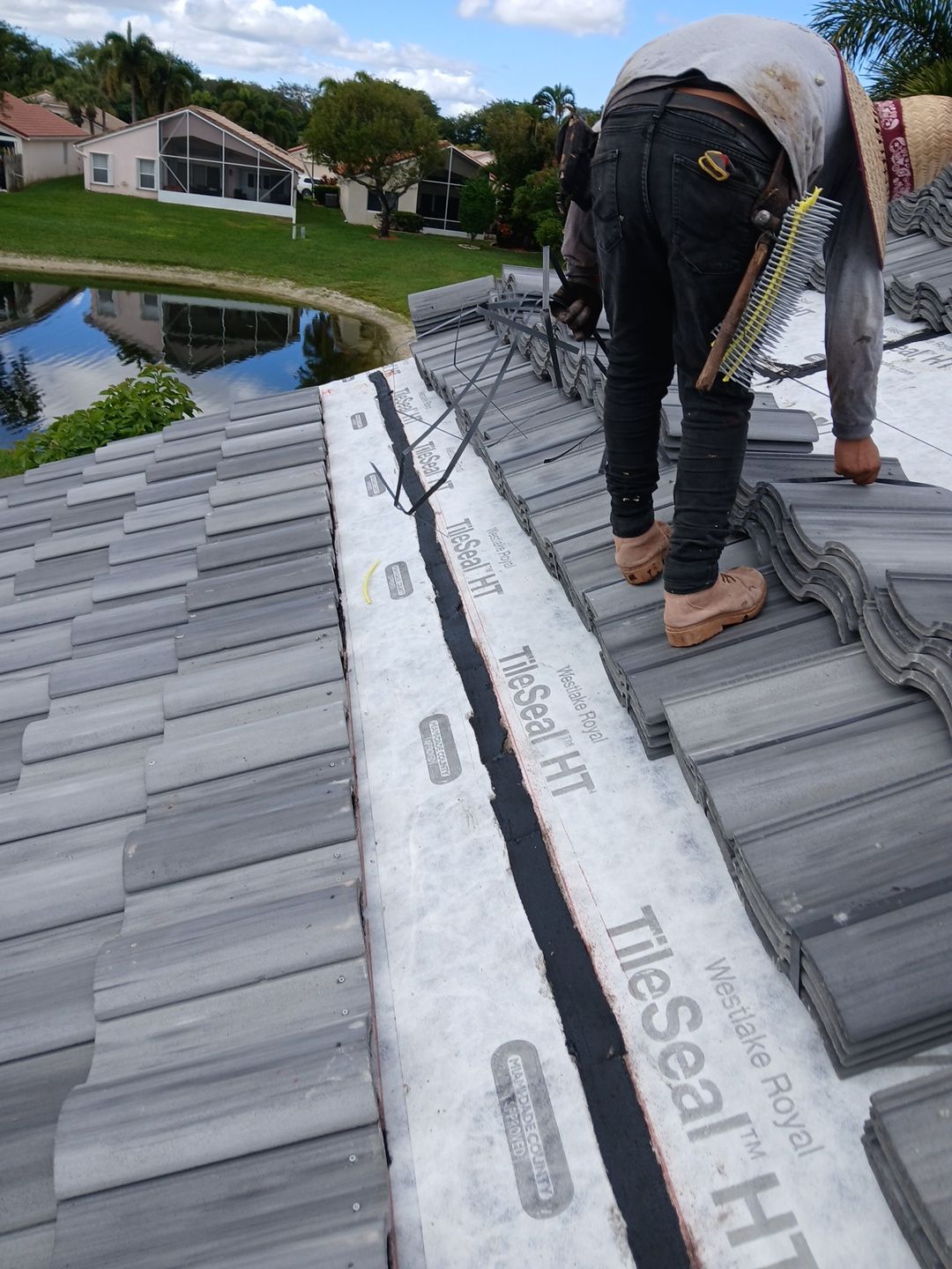 Residential Concrete Tile Roof Replacement and Fascia Repair in Boca Raton by Aastro Roofing