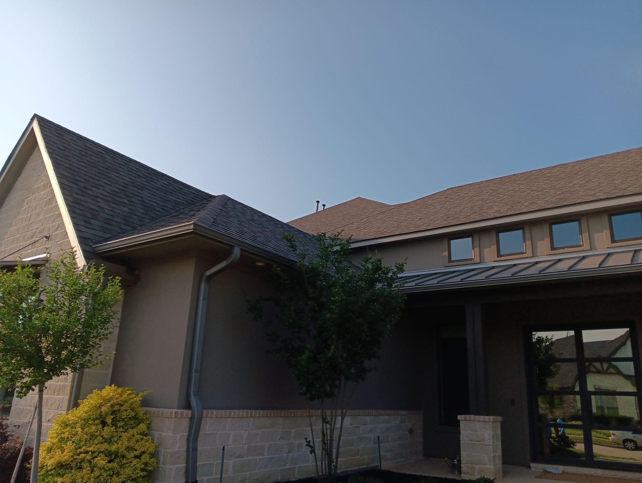 Insurance Claim Roof and Gutters using Certainteed Landmark Weathered Wood by Tex-Line Roofing