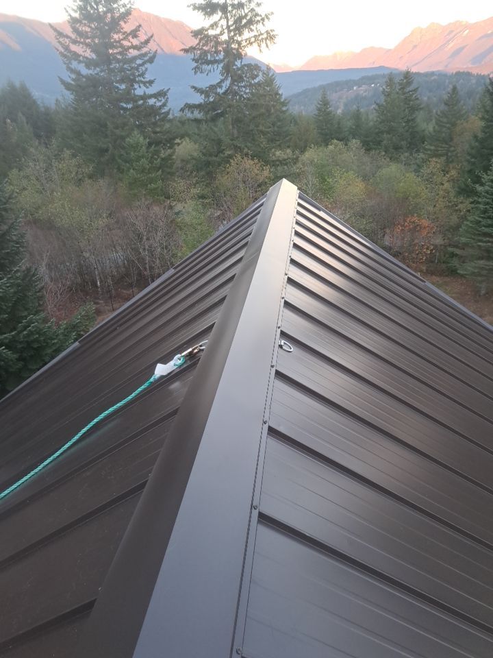North Bend Roof Replacement using Standing Seam Metal - Dark Bronze by RoofSmart