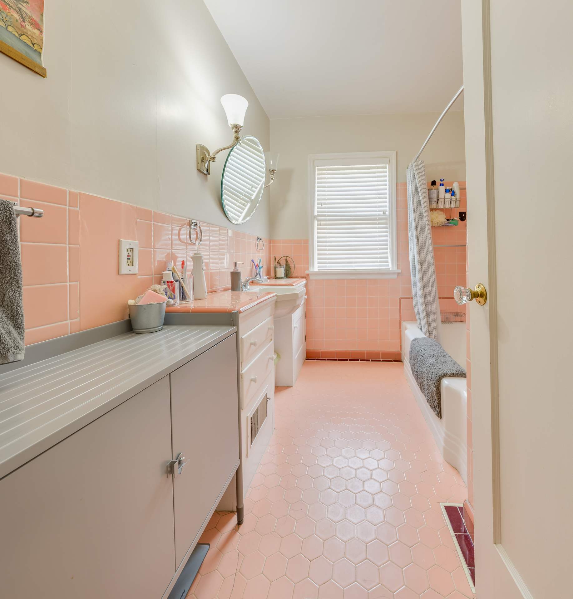 Modern Bathroom Remodeling With Dual Vanity and Subway Tile by American Made Construction