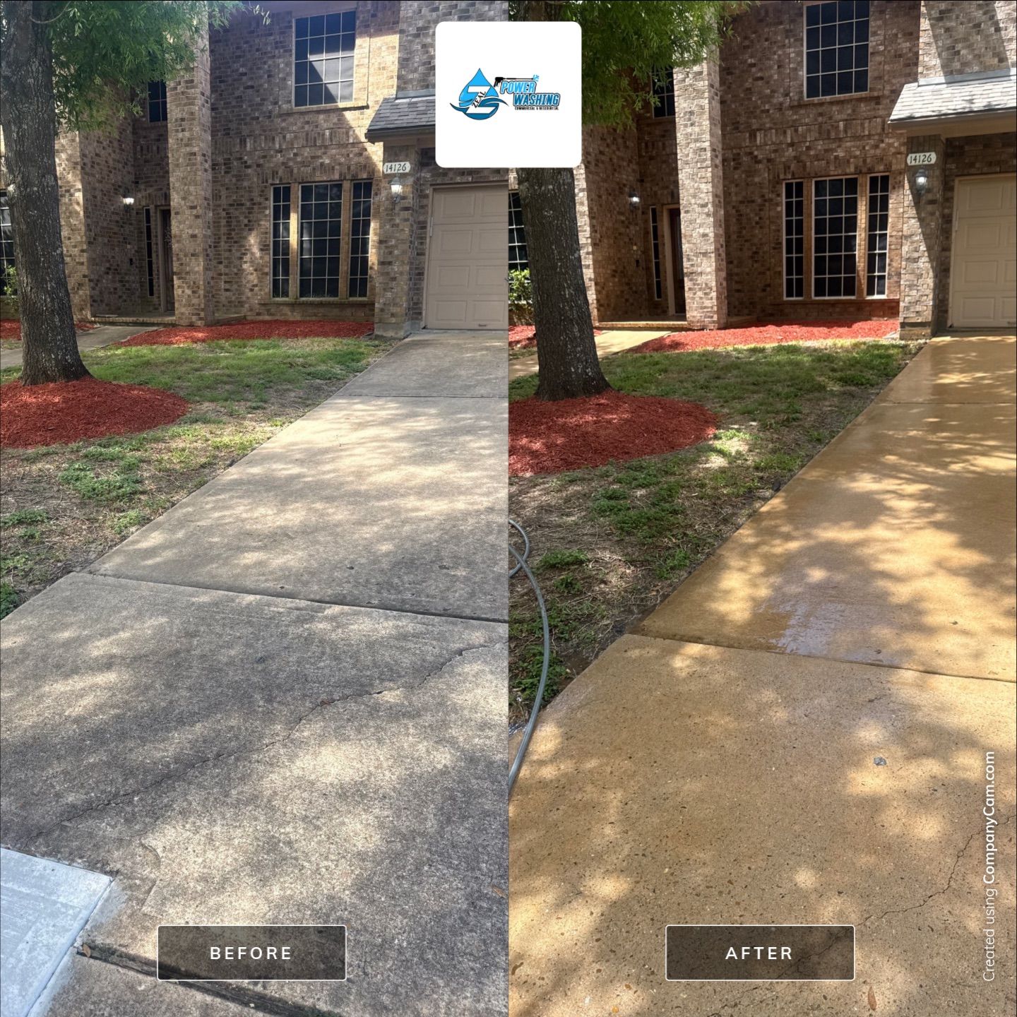 Full Exterior House Wash and Concrete Cleaning in Rosharon by Zeal Power Washing