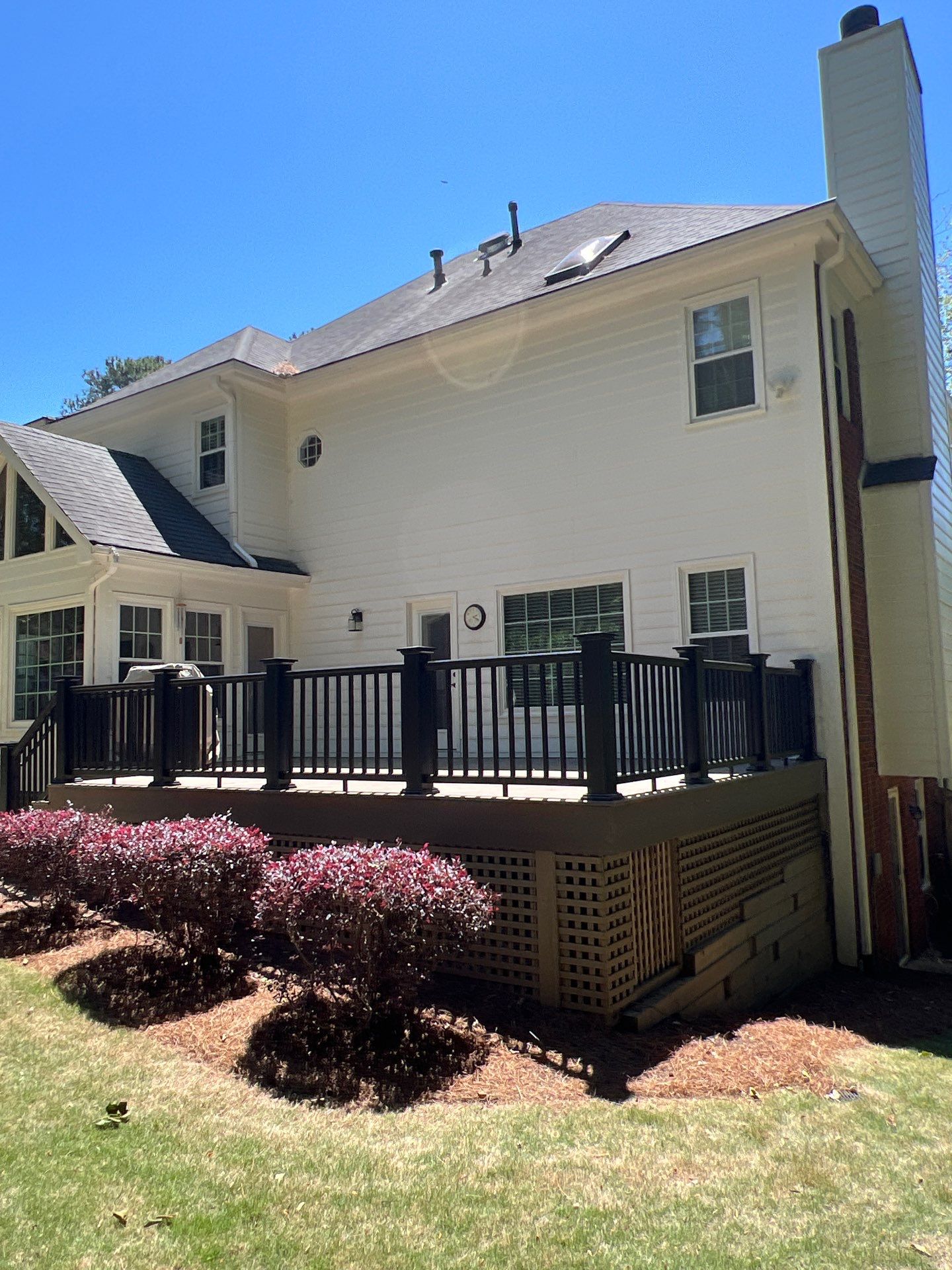 Deck Resurface using Deckorators Venture Series and Timbertech Composite Universal Rail by Nelson Exteriors 