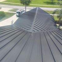 24ga 1.5" Mechanical Seam Dark Bronze by Total Roofing System The Metal Roof Experts