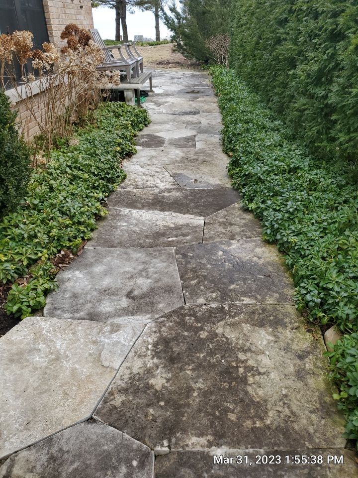 Evanston, IL stone patio cleaning by Northern Power Washing LLC.