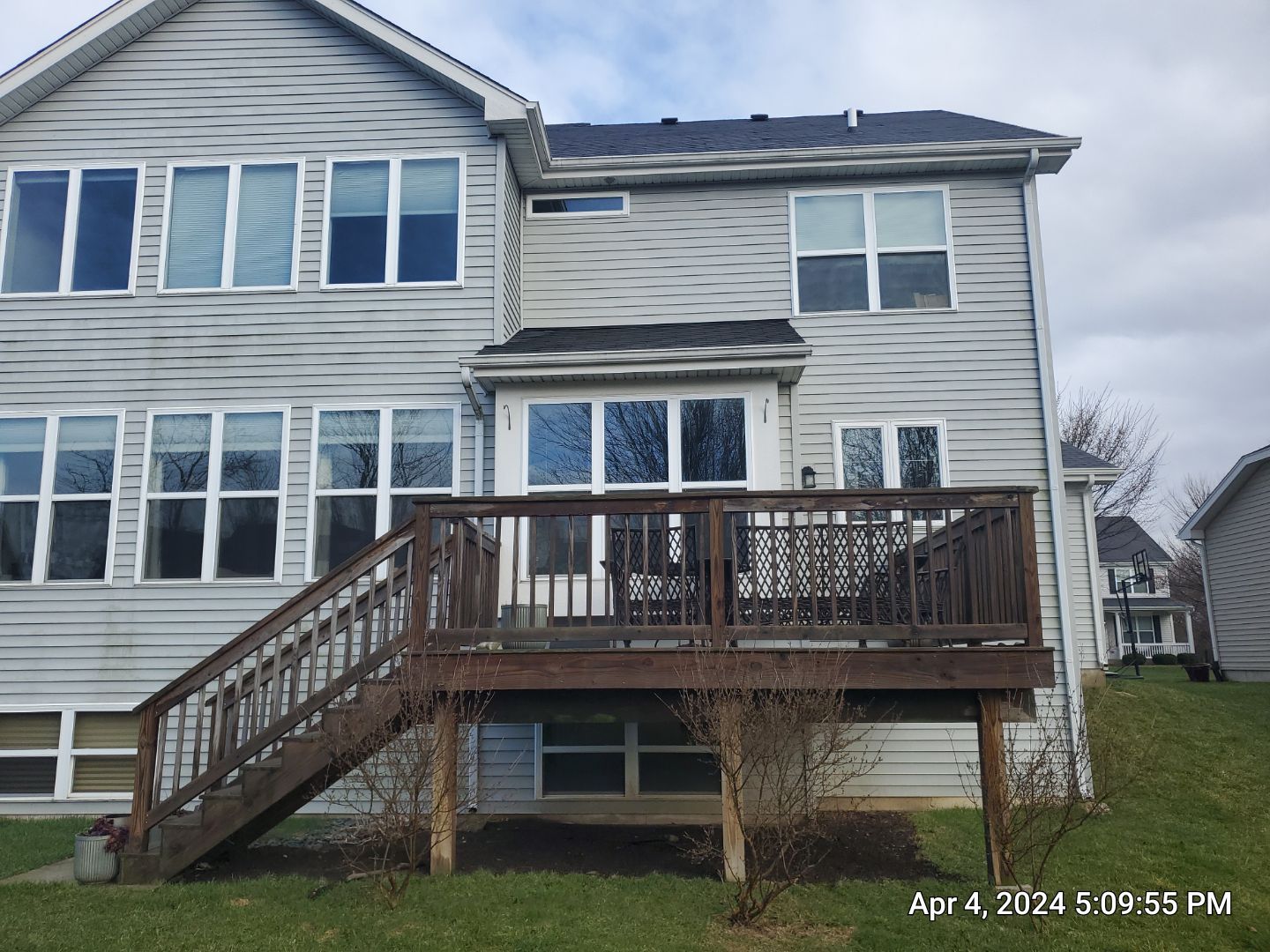 wood deck cleaning and staining by Northern Power Washing LLC.
