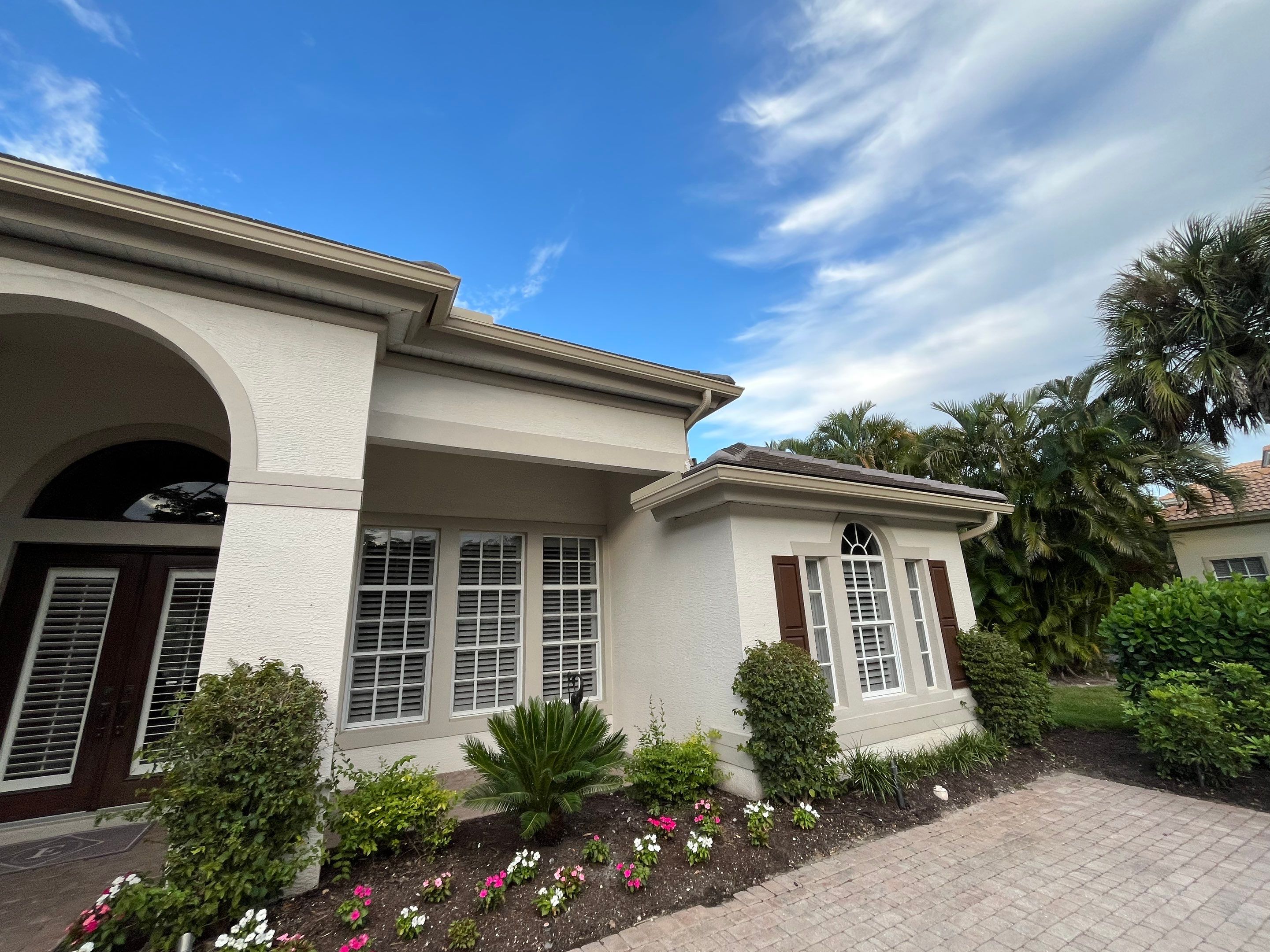 6-inch K-style Gutters with New Splash Guard in Bonita Spring FL by Gutter Professors