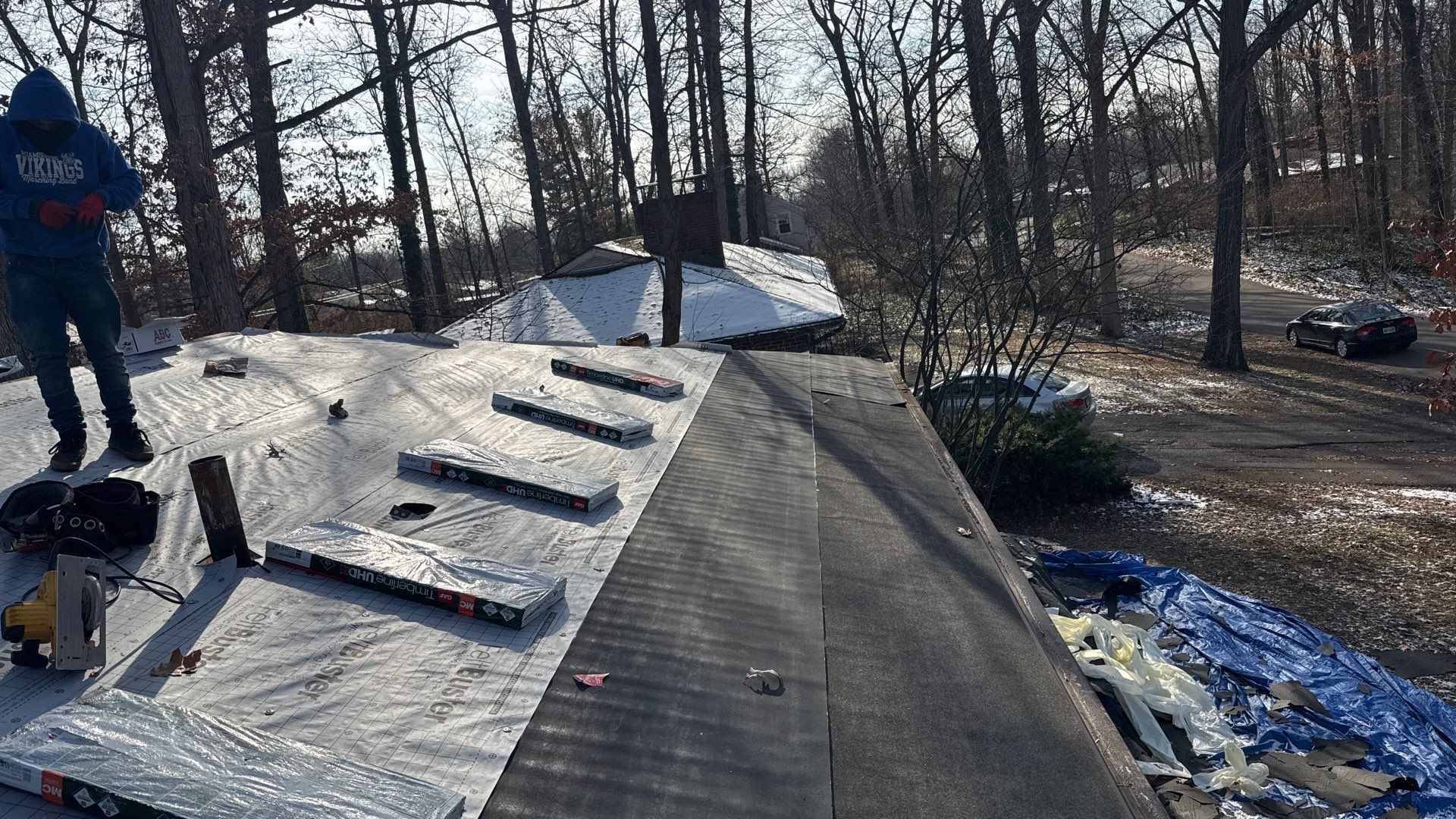 Residential Roofing Installation using Timberline UHDZ Shingles - Barkwood by RoofX 