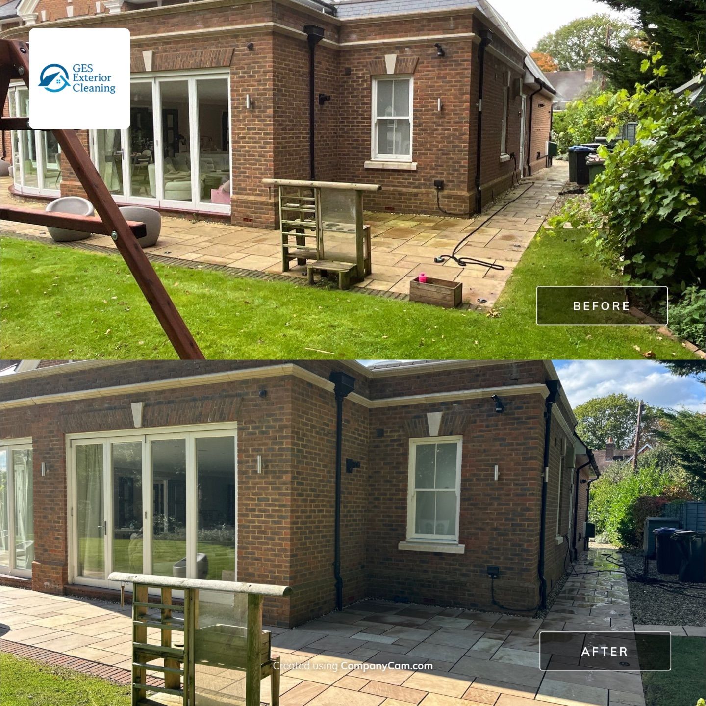 Roof Cleaning - Patio Cleaning - Stonework Cleaning using Honda 15lpm Low Pressure Washing Machine by Ges Exterior Cleaning ltd