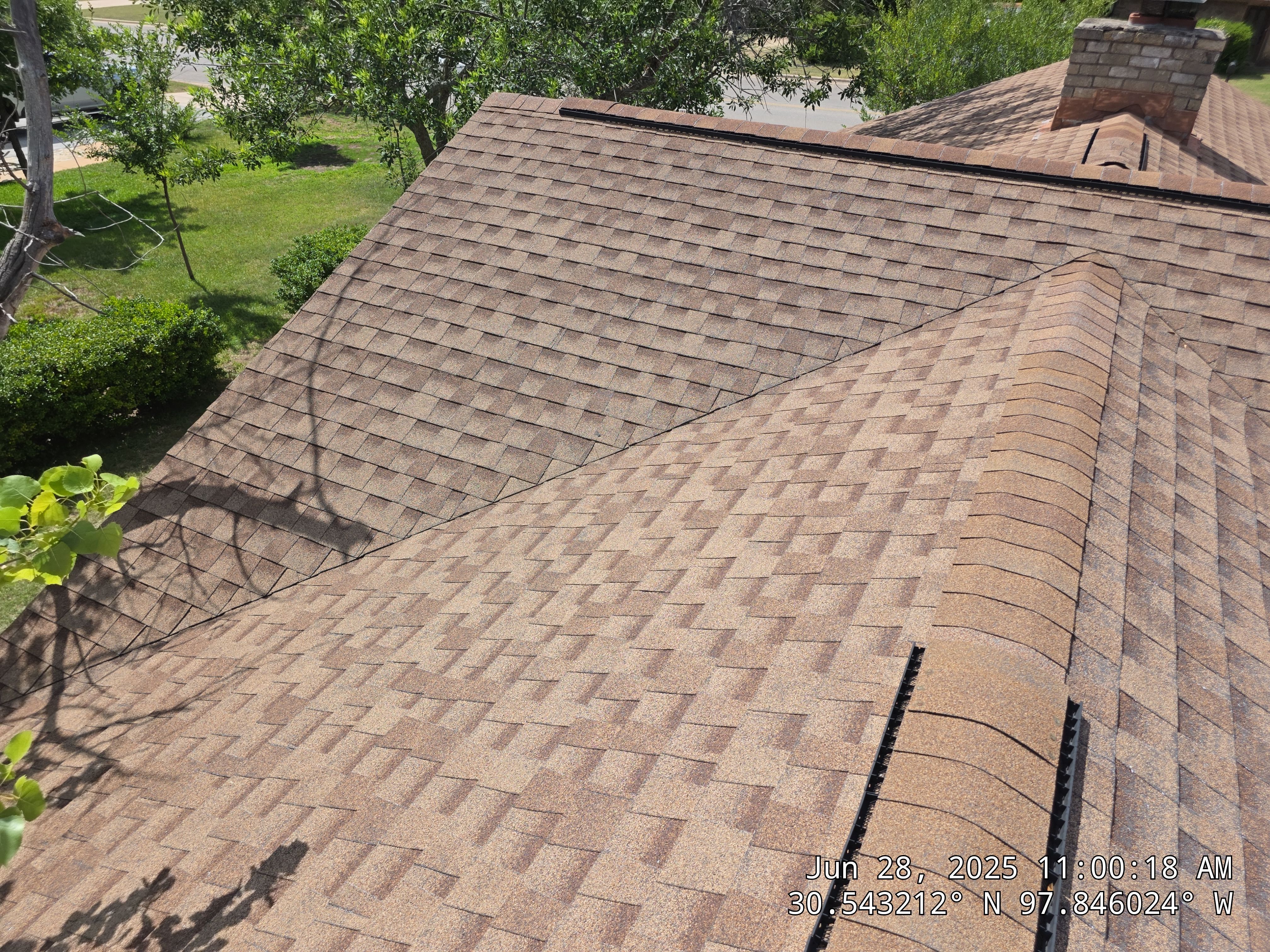 Architectural Asphalt Shingle Roof Replacement and Chimney Repair in Leander by Caliber Restoration LLC
