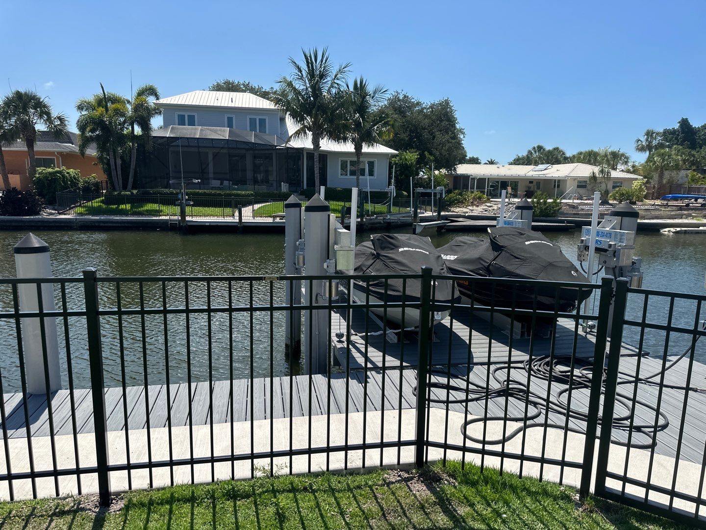Aluminum Fence Installation using Black 3 Rail Aluminum Fence by Asap fence and gates, LLC