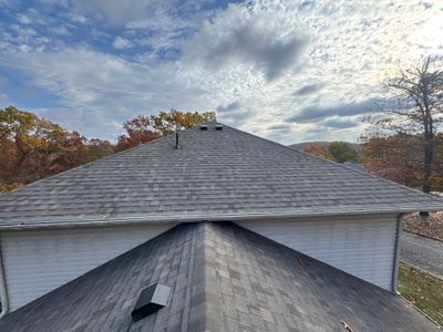 Residential Roofing & Gutter Install - Atlas Pinnacle Pristine Color Weathered Wood - Gutter Color White 