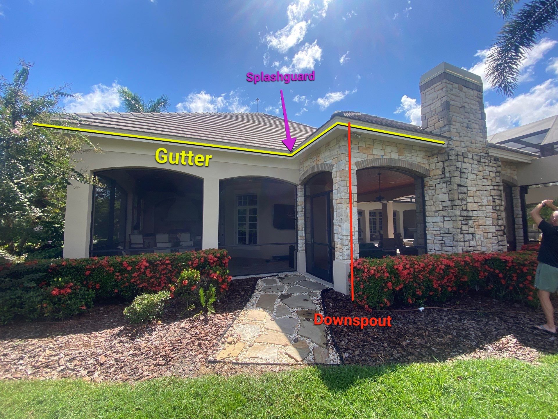 Almond Half-Round Gutters in Lakewood Ranch FL by Gutter Professors