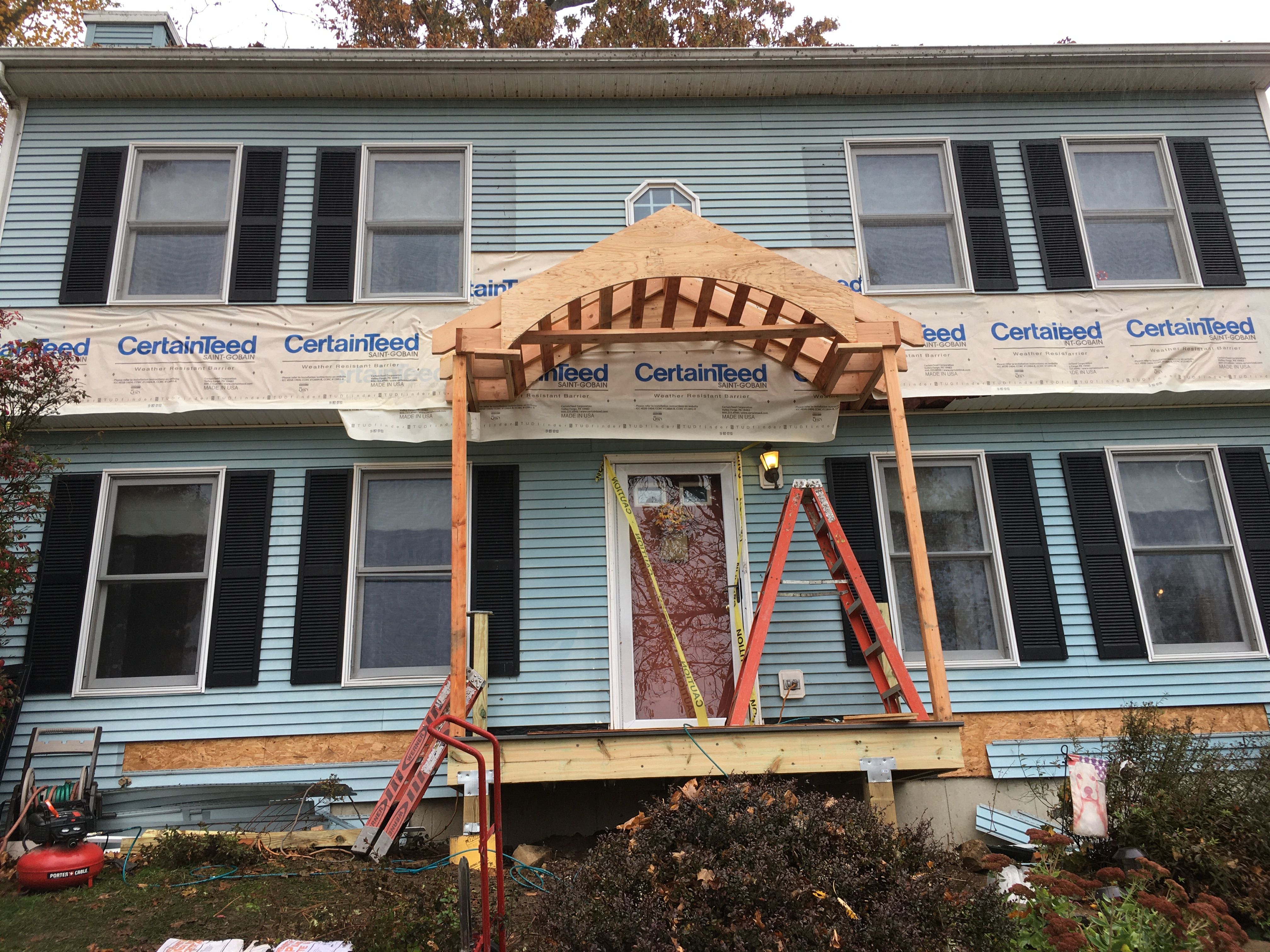 Portico Transformation by DiGiorgi Roofing and Siding Inc