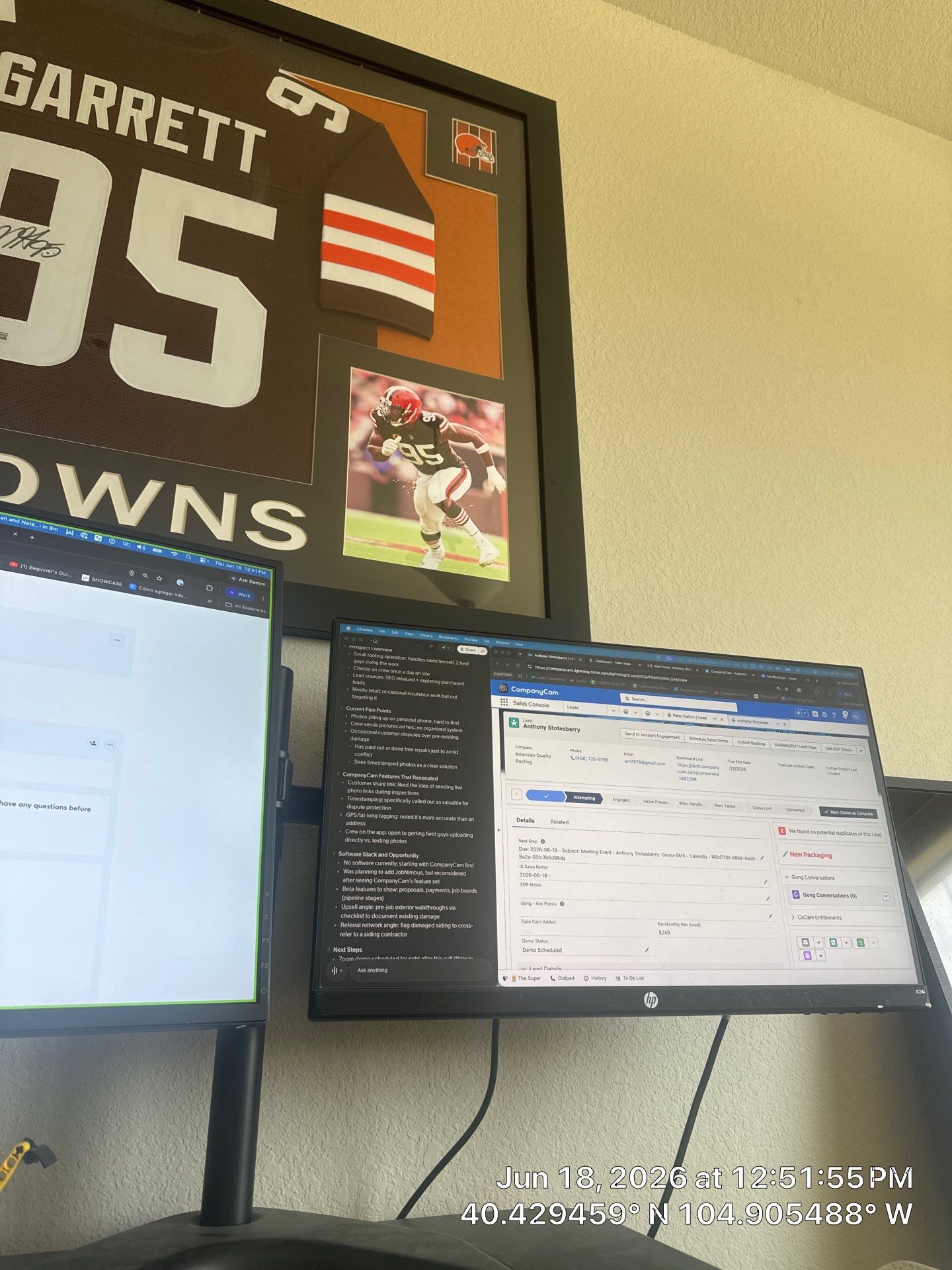Custom Home Office Workstation and Memorabilia Installation in Windsor by CompanyCam Sales Demo