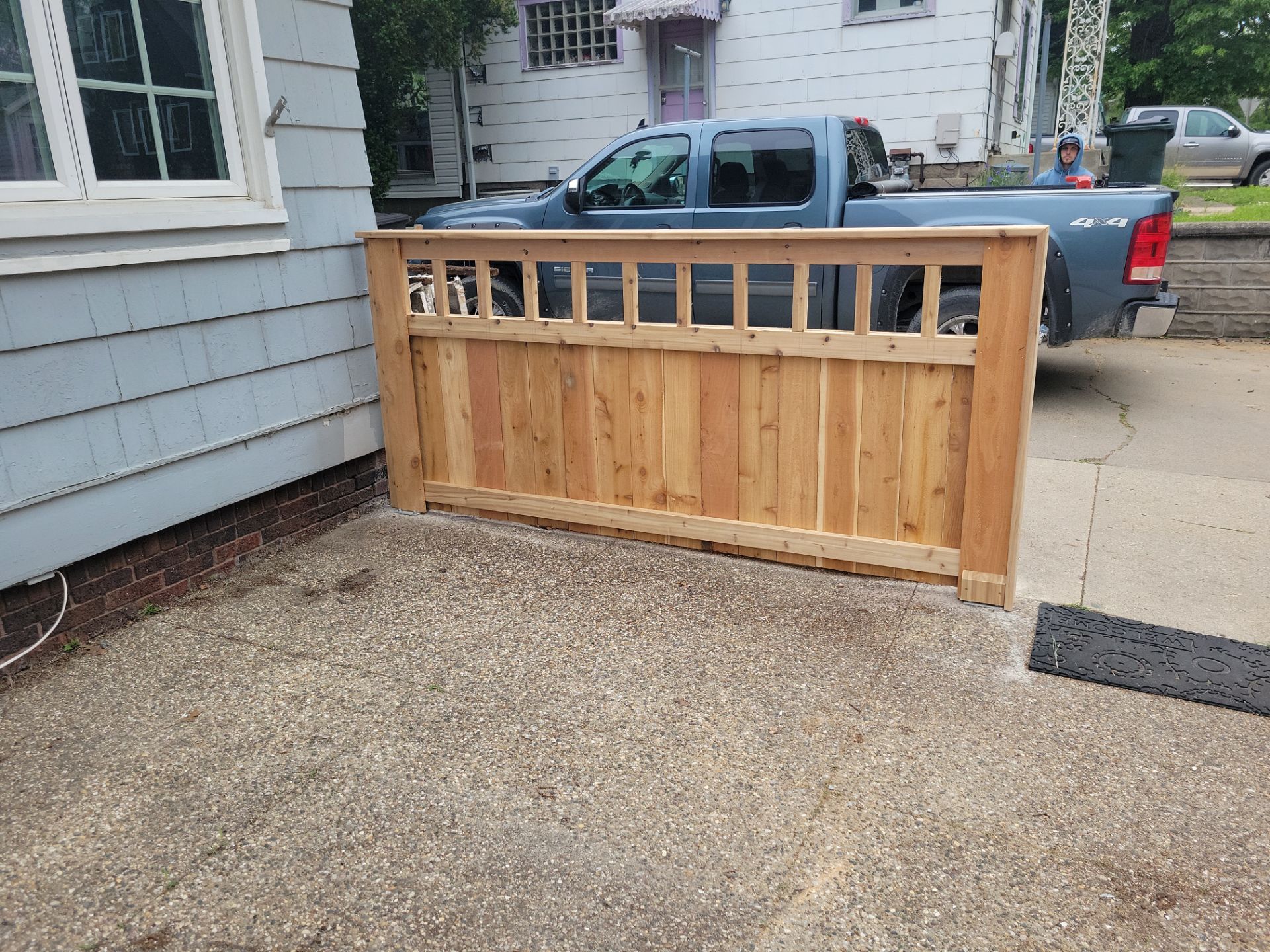 Custom Cedar Patio Fence in Waterloo by Perfect Picket Fence and Stain