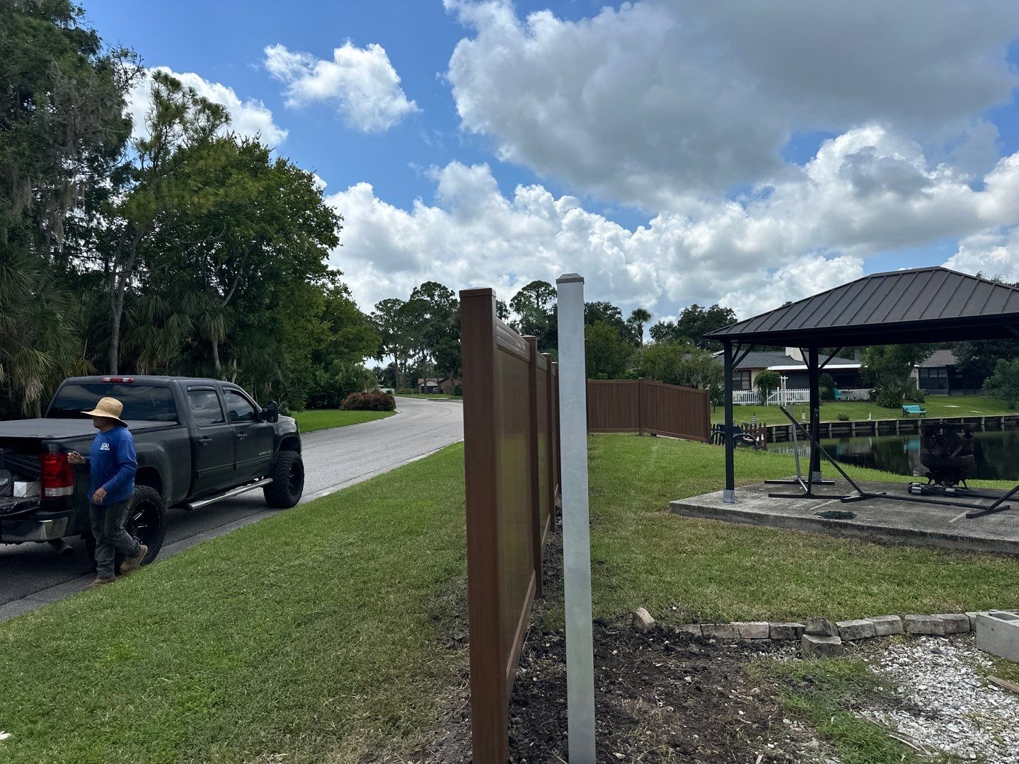 Vinyl Privacy Fence using 6Ft Professional Grade Mocha Walnut Privacy Fence by Asap fence and gates, LLC