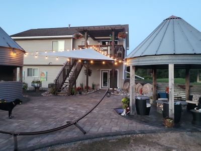 Paver Patio/ Outdoor Living Area/ Raised Garden Beds/ Water Feature