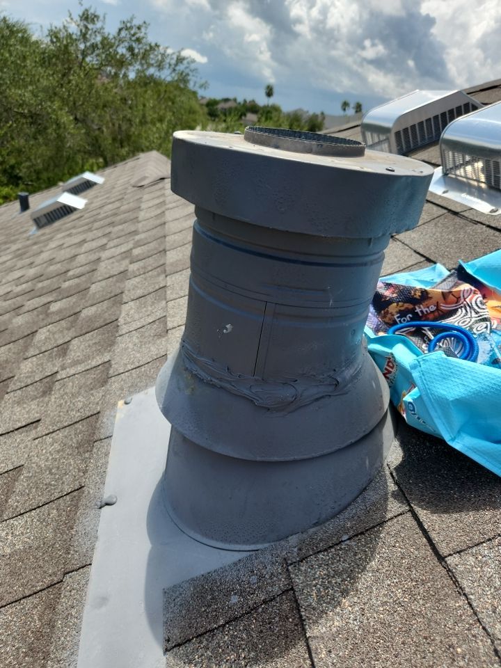 Residential Roofing Repair using Custom Fabricated Steel Spark Arrestor by Lighthouse Roofing