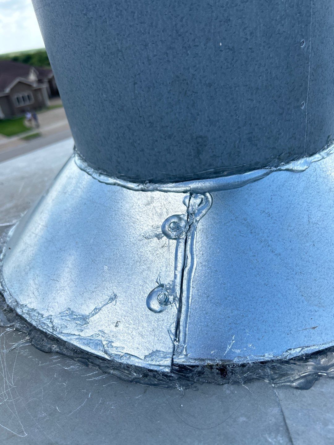 Residential Roofing Repair using Custom Fabricated Metal Spark Arrestor and Roof Tune-Up by Lighthouse Roofing