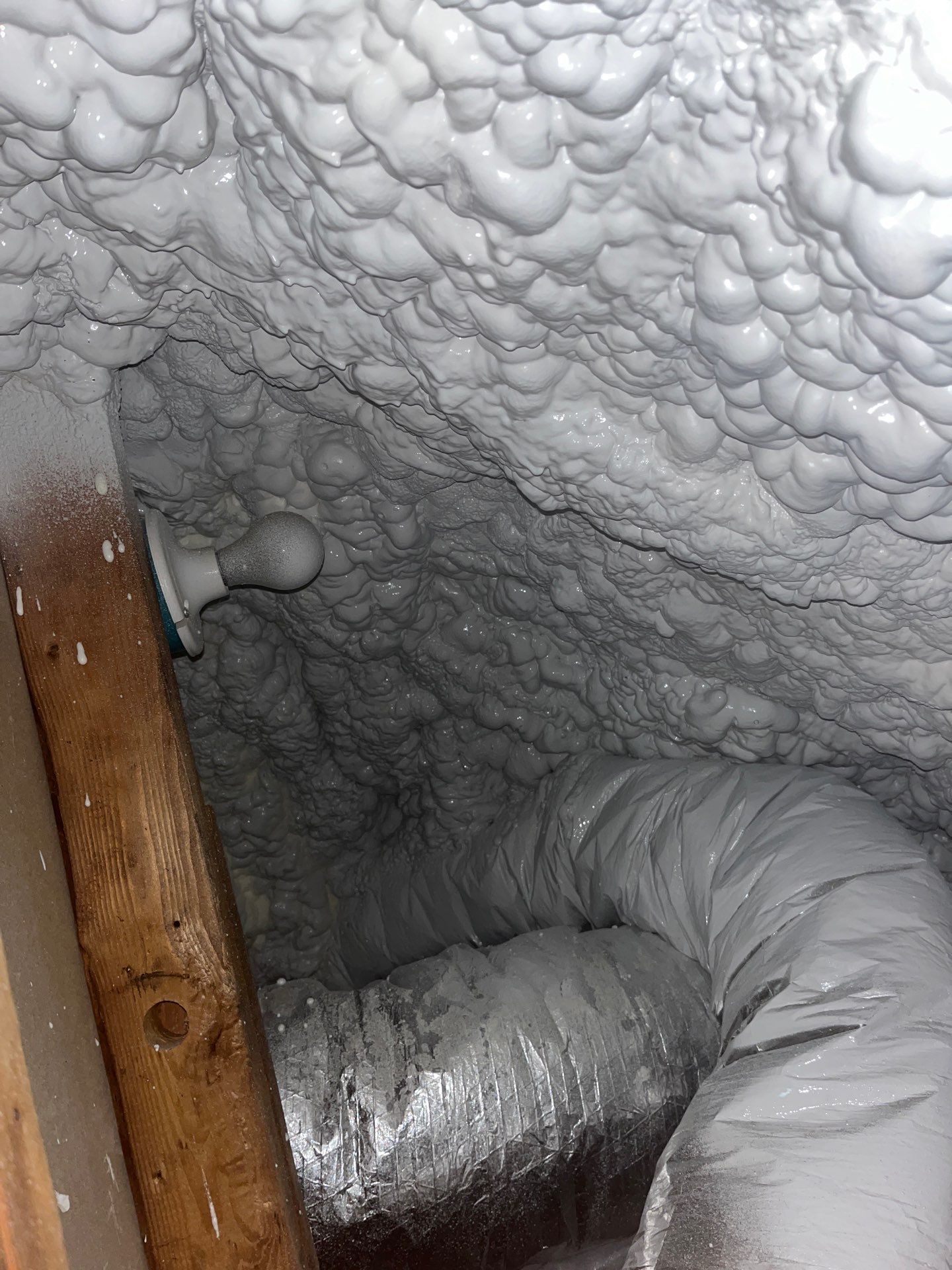 Attic Insulation using open cell spray foam by NYS Foam & Energy