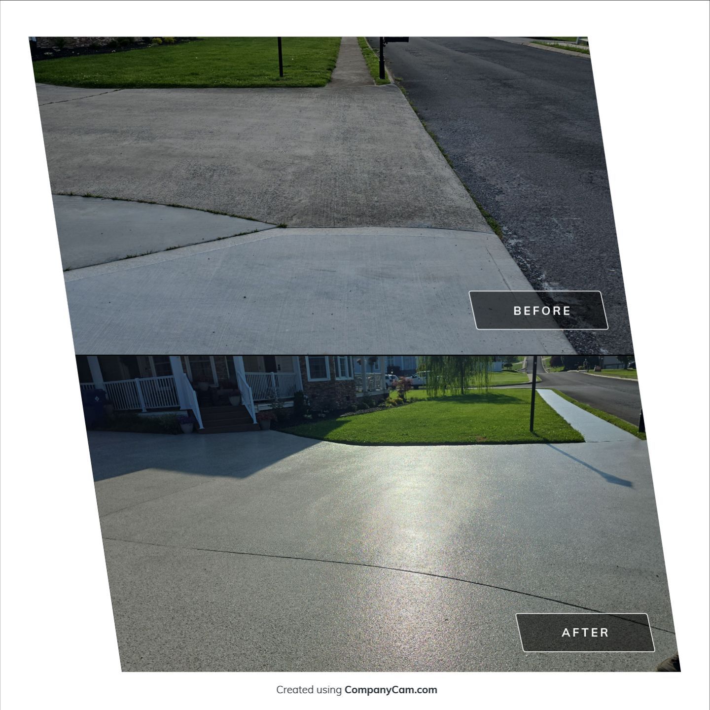 Incredible transformation on Driveway Garage and Sidewalk! by Elite Floor Solutions