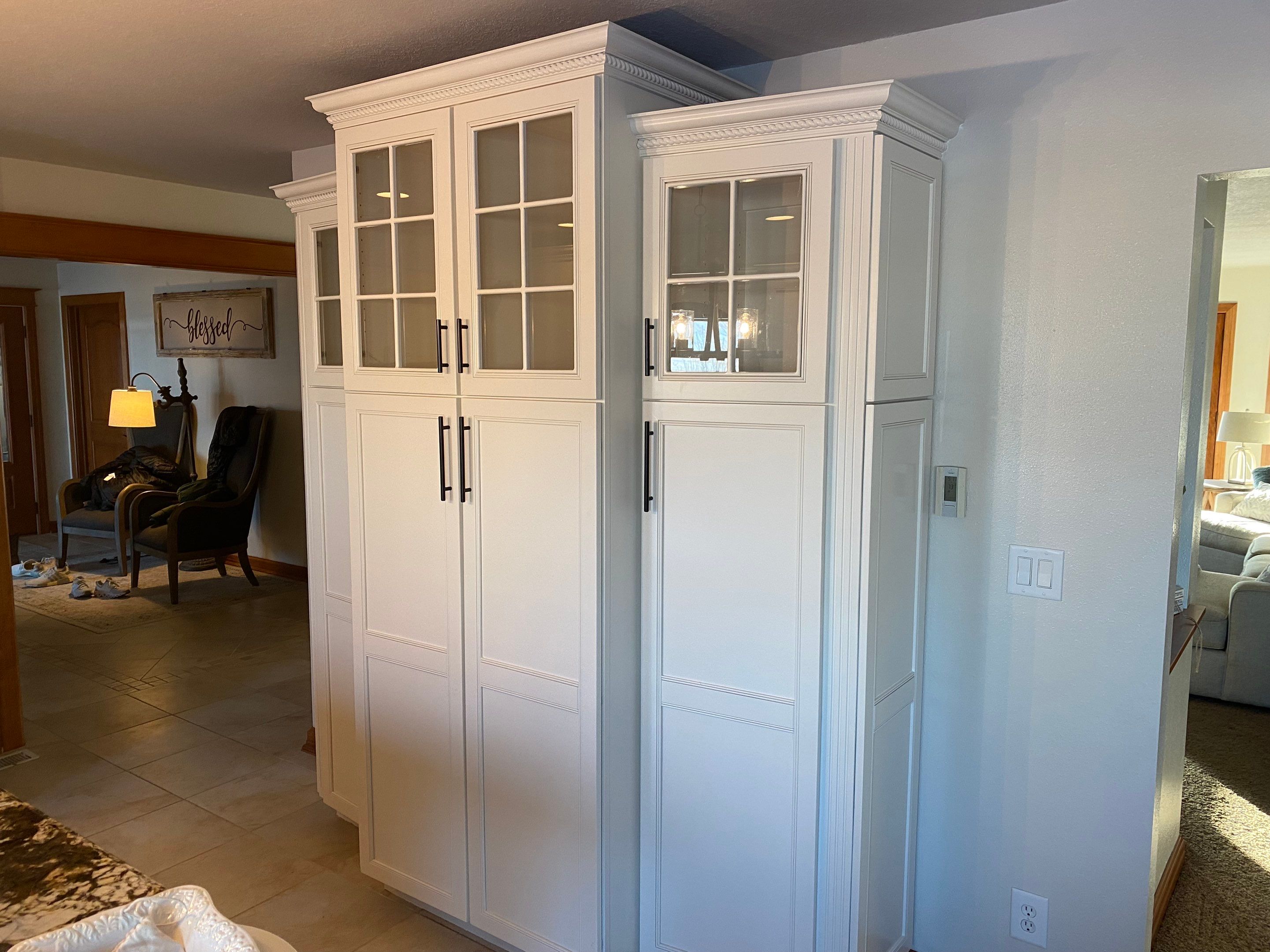 Built-ins and cabinets makeover using Sherwin Williams Paint by Cutting edge painting