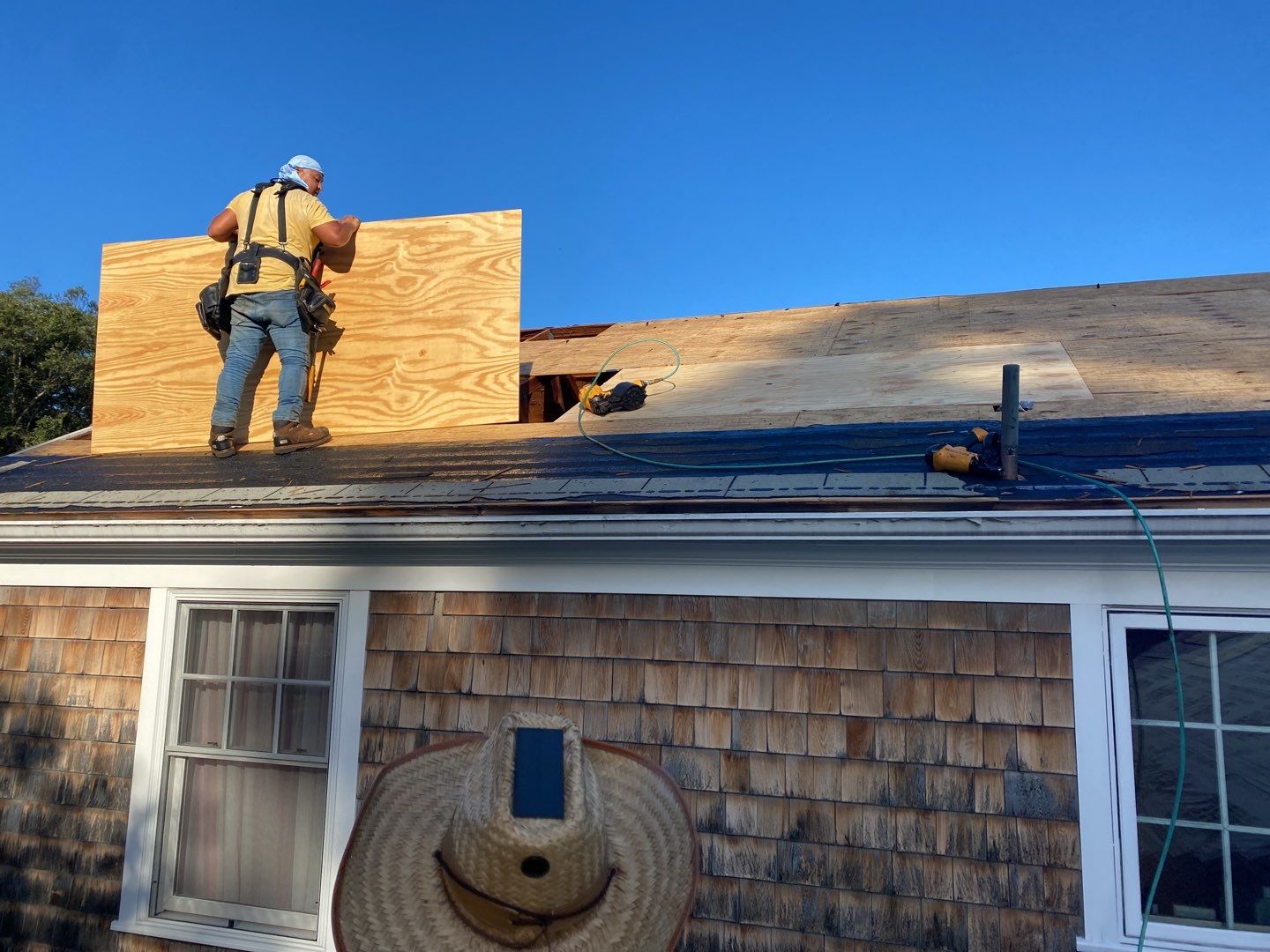 Residential Roofing Installation using Owens Corning Duration Slatestone Gray by A Plus Exterior