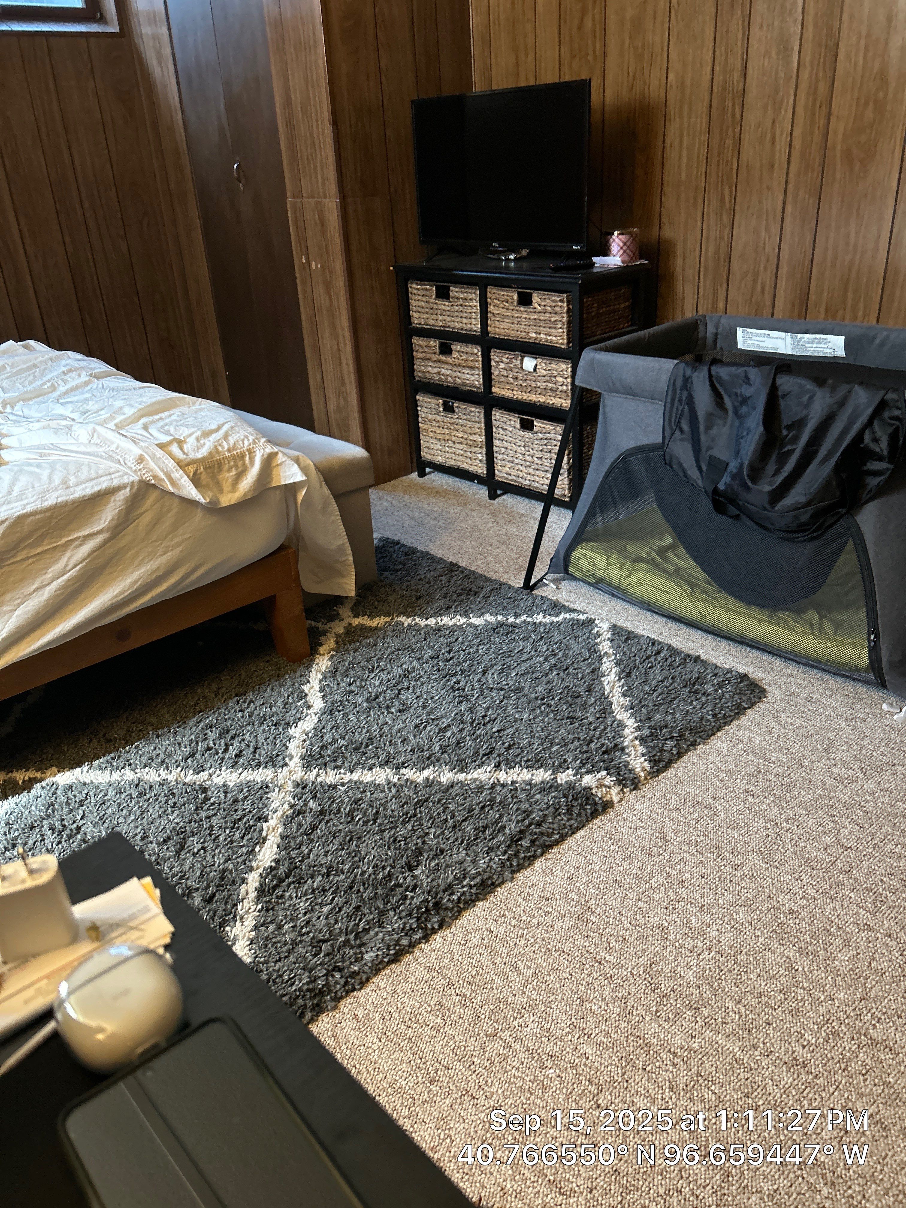 Basement Bedroom Interior Assessment and Ceiling Repair in Lincoln by CompanyCam Sales Demo