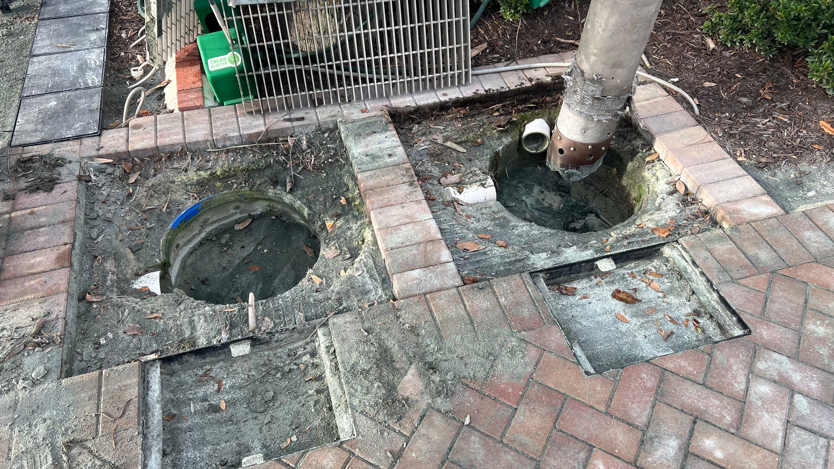 Cleaning Tennis Court Catch Basins by Don Mar, Inc. Storm Water Solutions