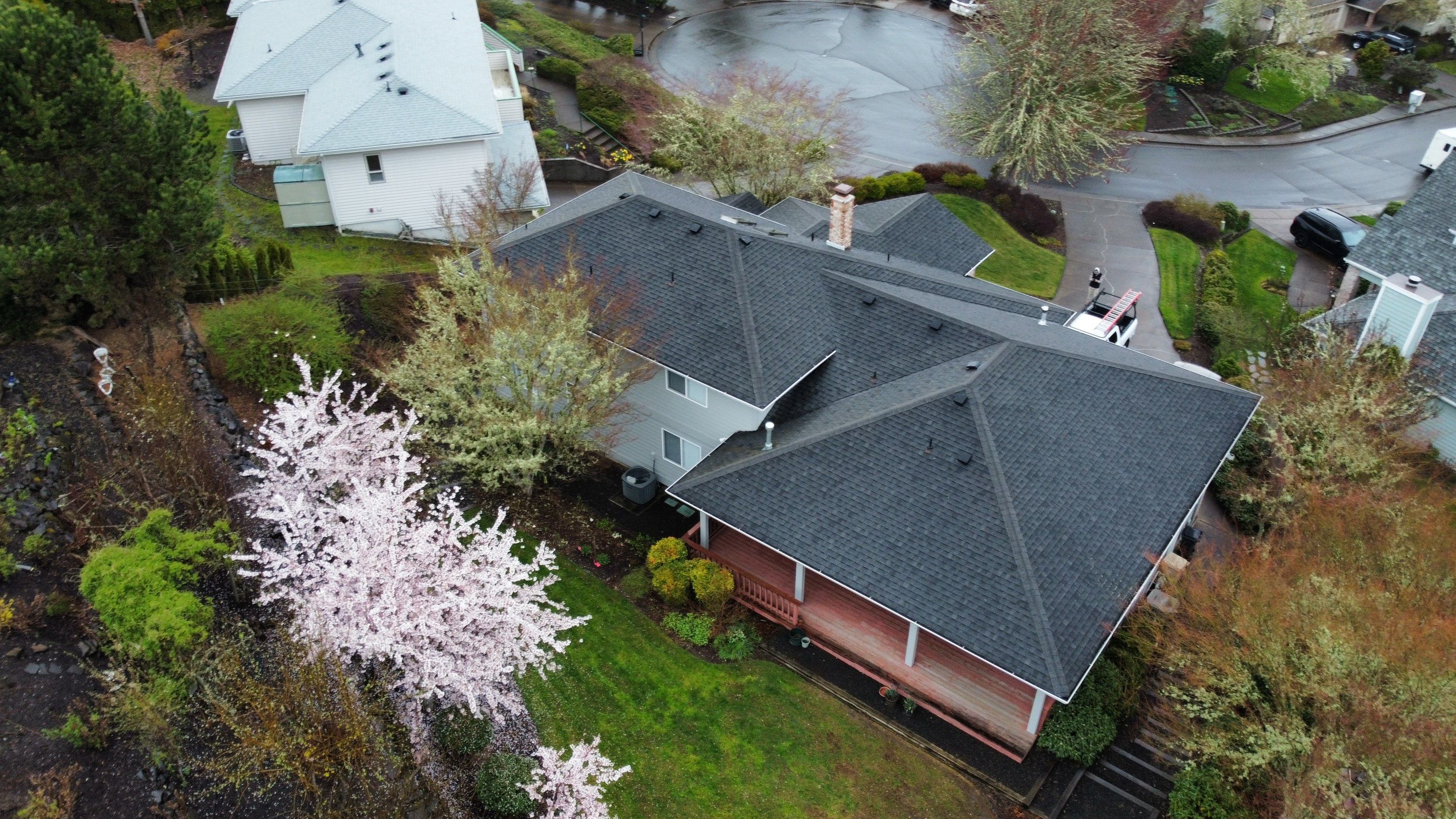Residential Roofing Installation using IKO Dynasty (Color: Granite Black) by Orezona Building & Roofing Company, Inc.