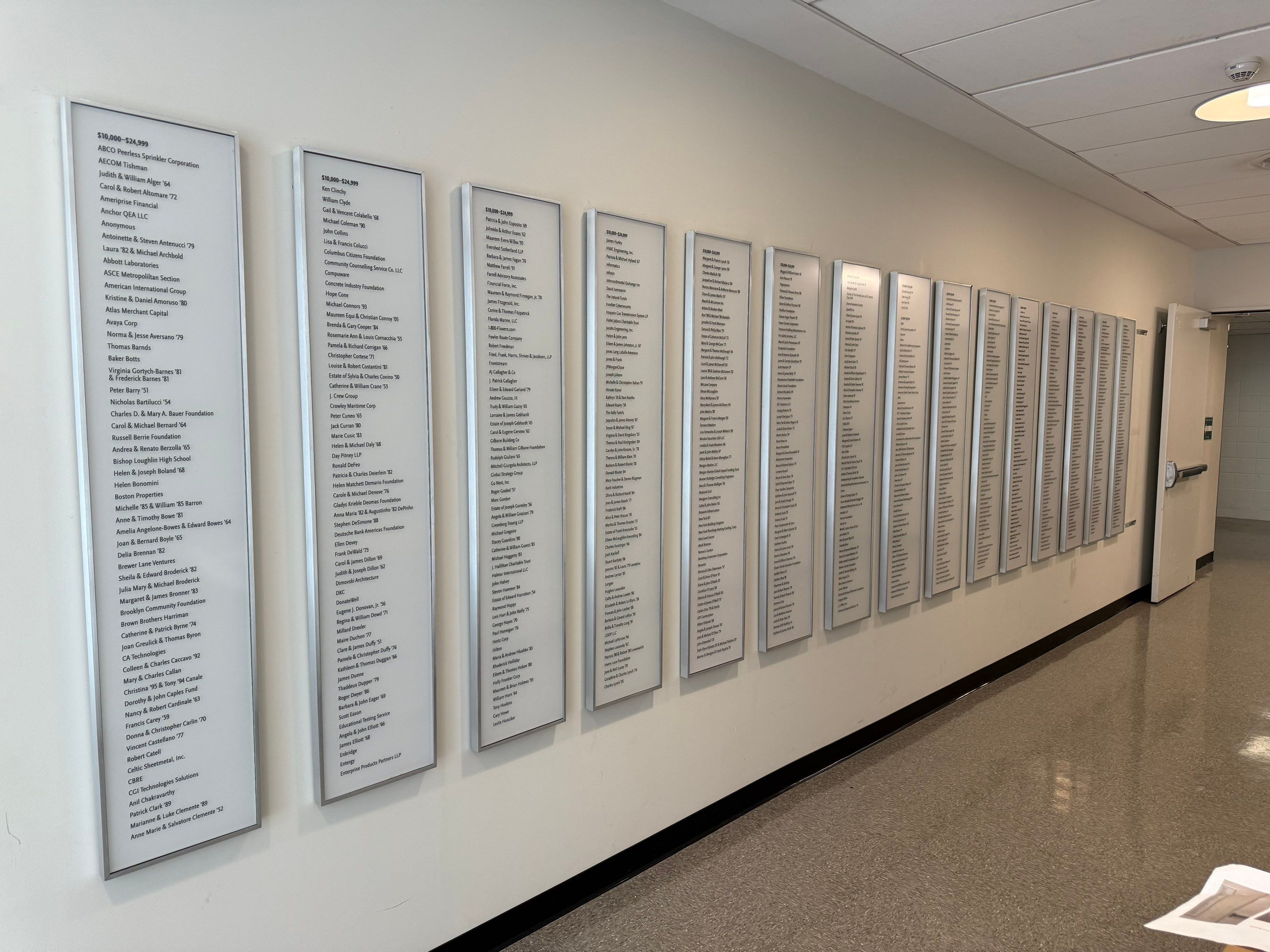 Donor Recognition and Commercial Signage Installation at Manhattan College by Nick The Sign Guy