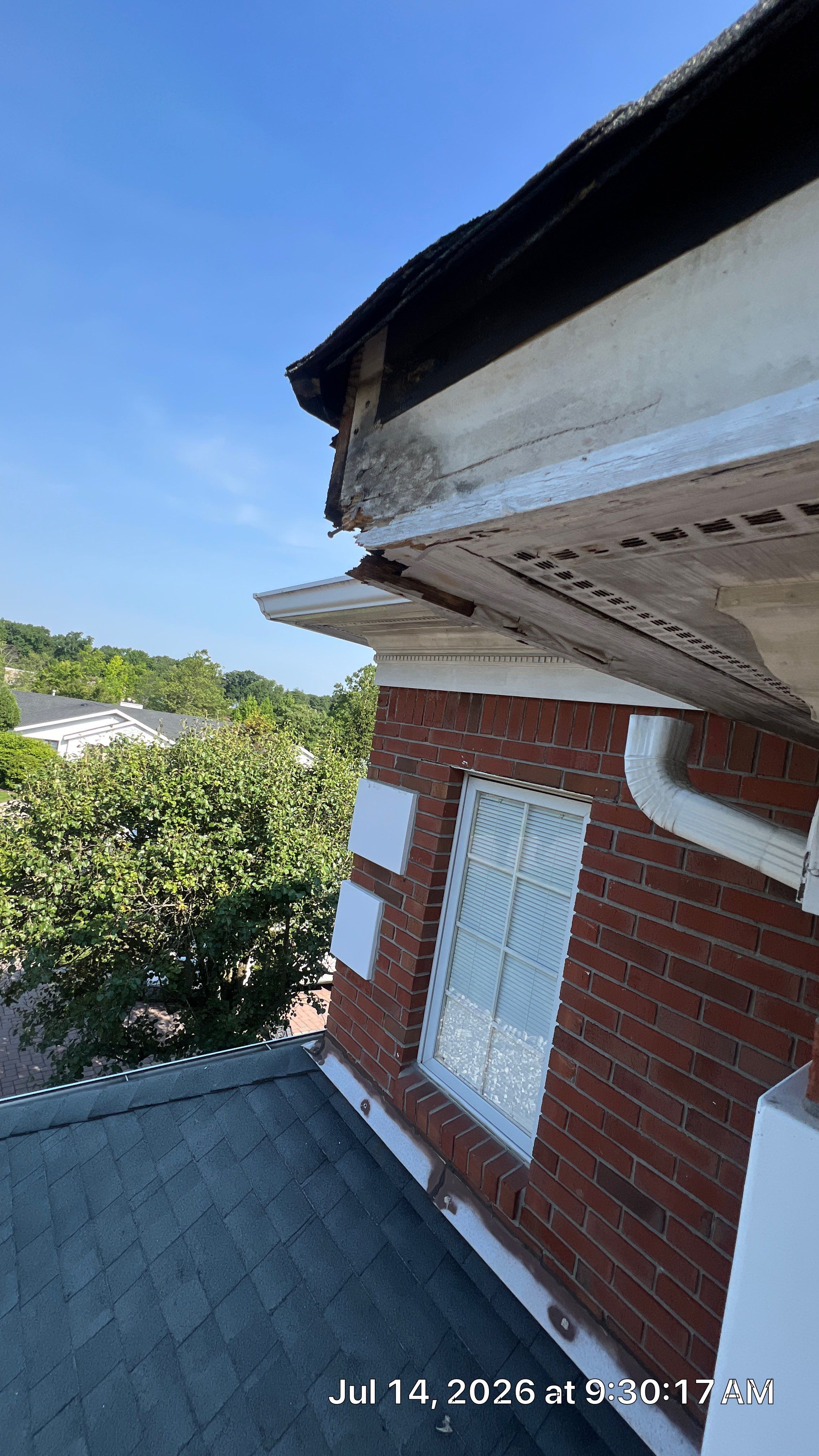 Soffit and Fascia Board Repair, Seamless Gutter Install Project in North Caldwell, New Jersey by NJ Home Maintenance Services