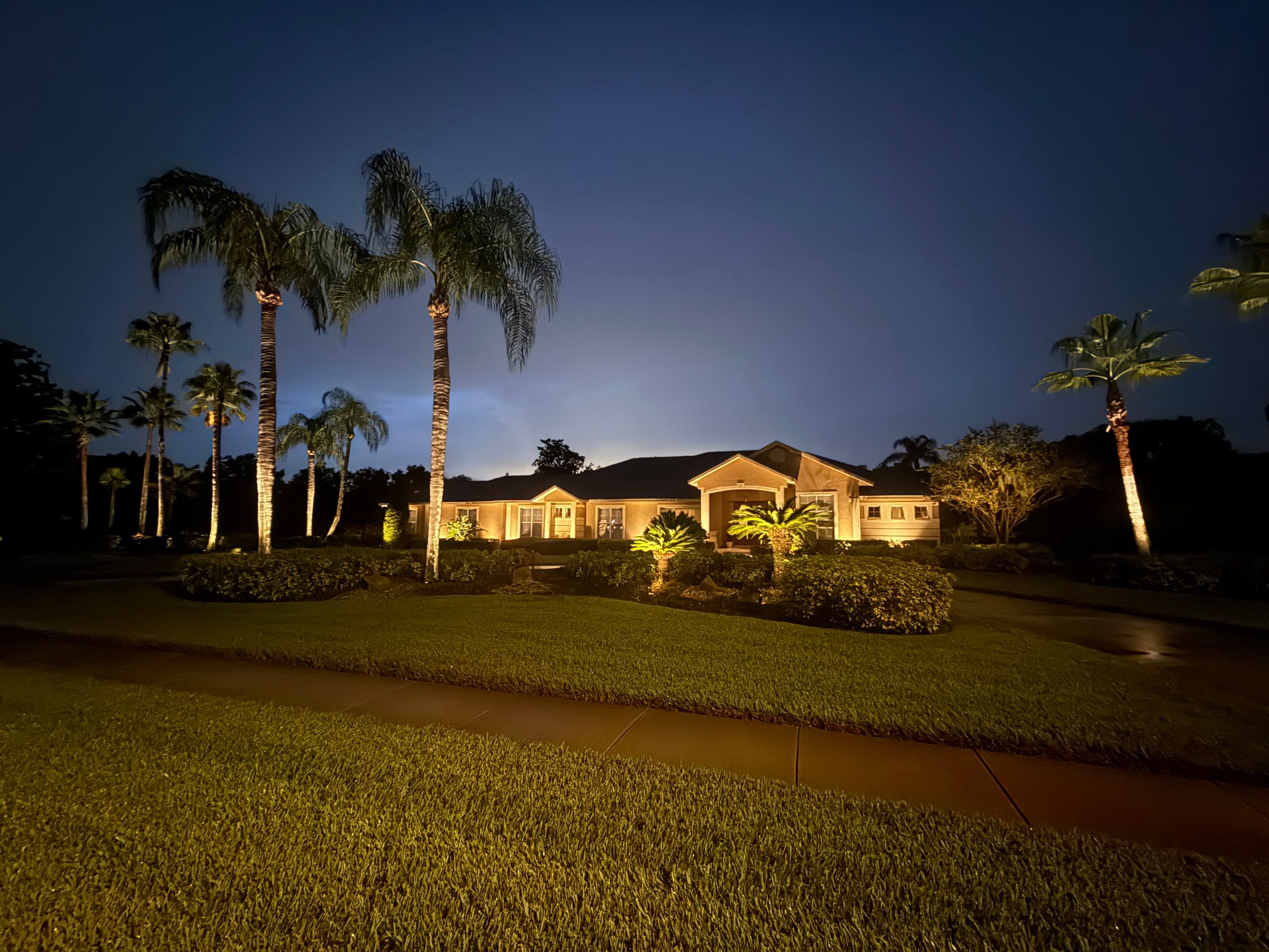 Custom Exterior Landscape Lighting for Residential Estate in Odessa