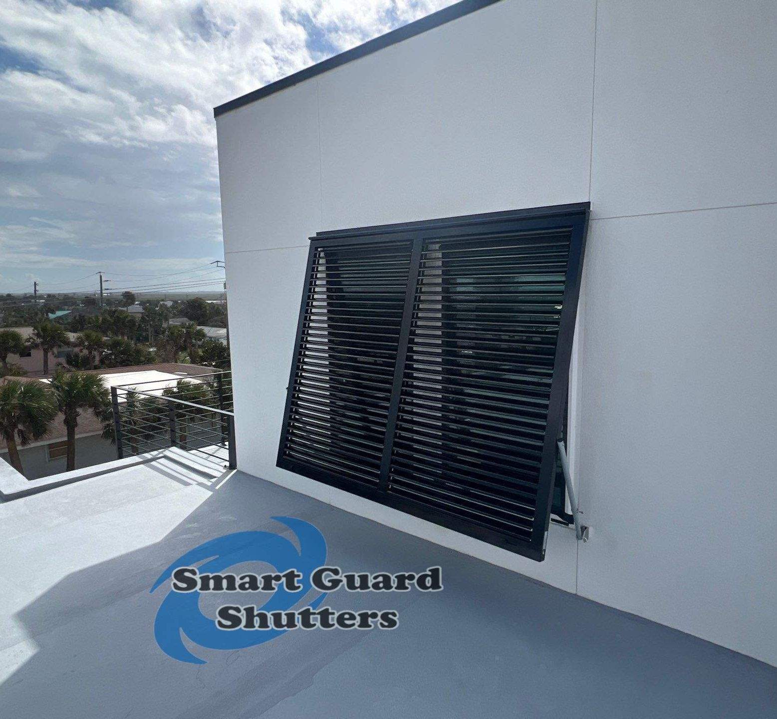  AstroGuard Hurricane Fabric & Impact Bahamas in Jet Black by Smart Guard Shutters