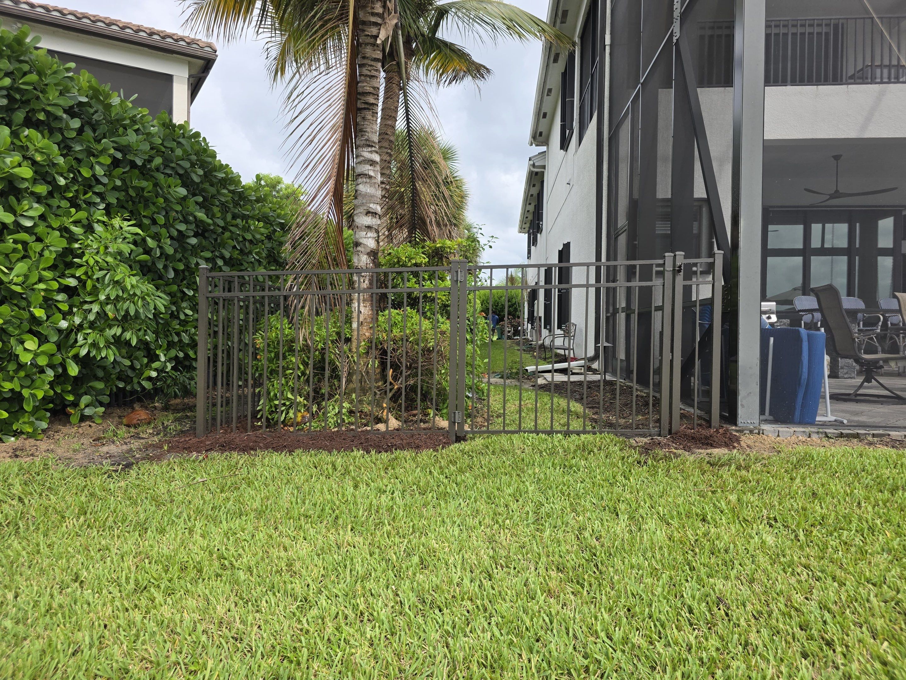 Black Aluminum Picket Fence and Gate Installation in Naples by True Fence LLC