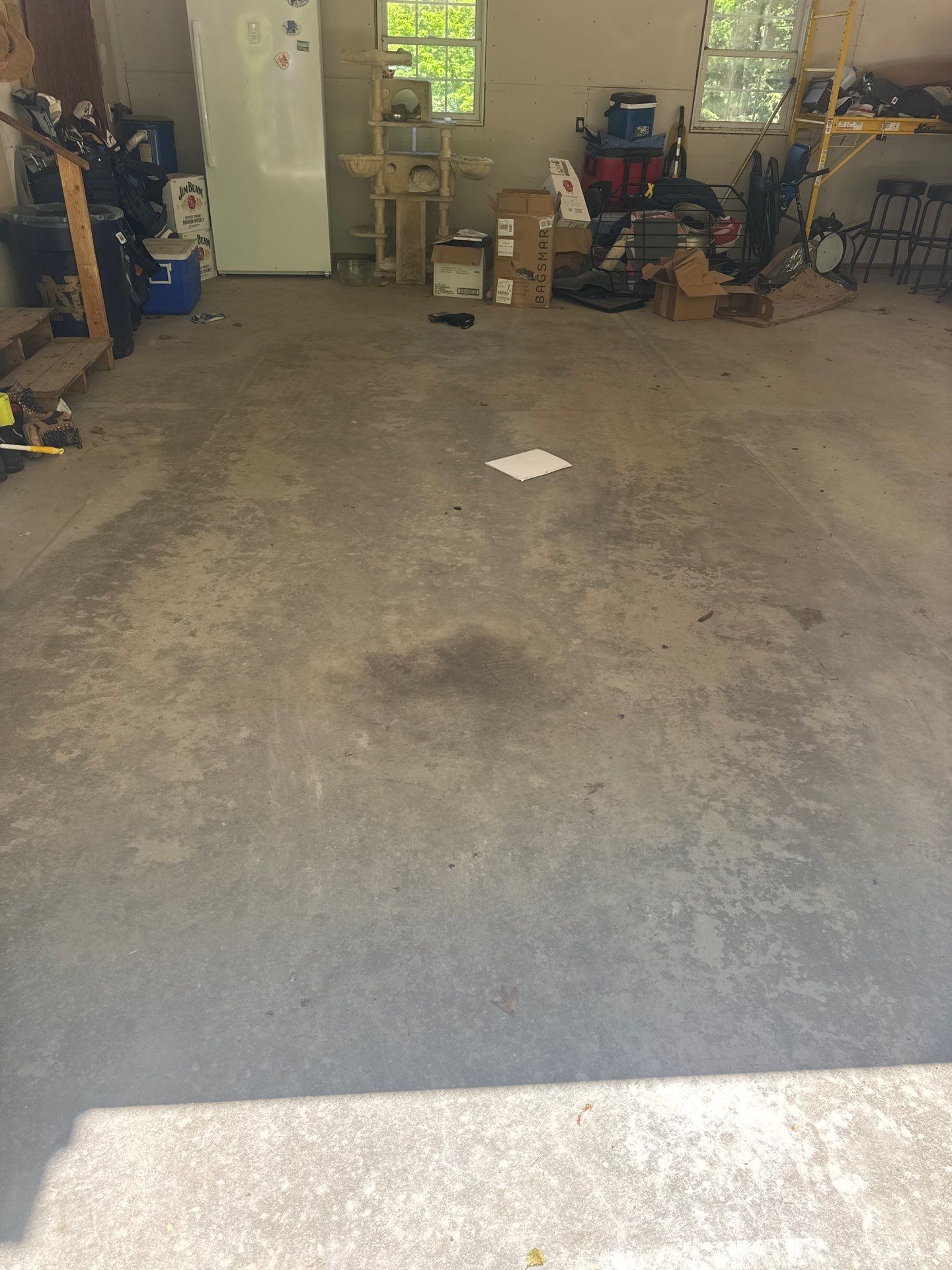 Garage Epoxy Floor Coating with Speckled Flake Finish in Fruitport by Gordon Painting