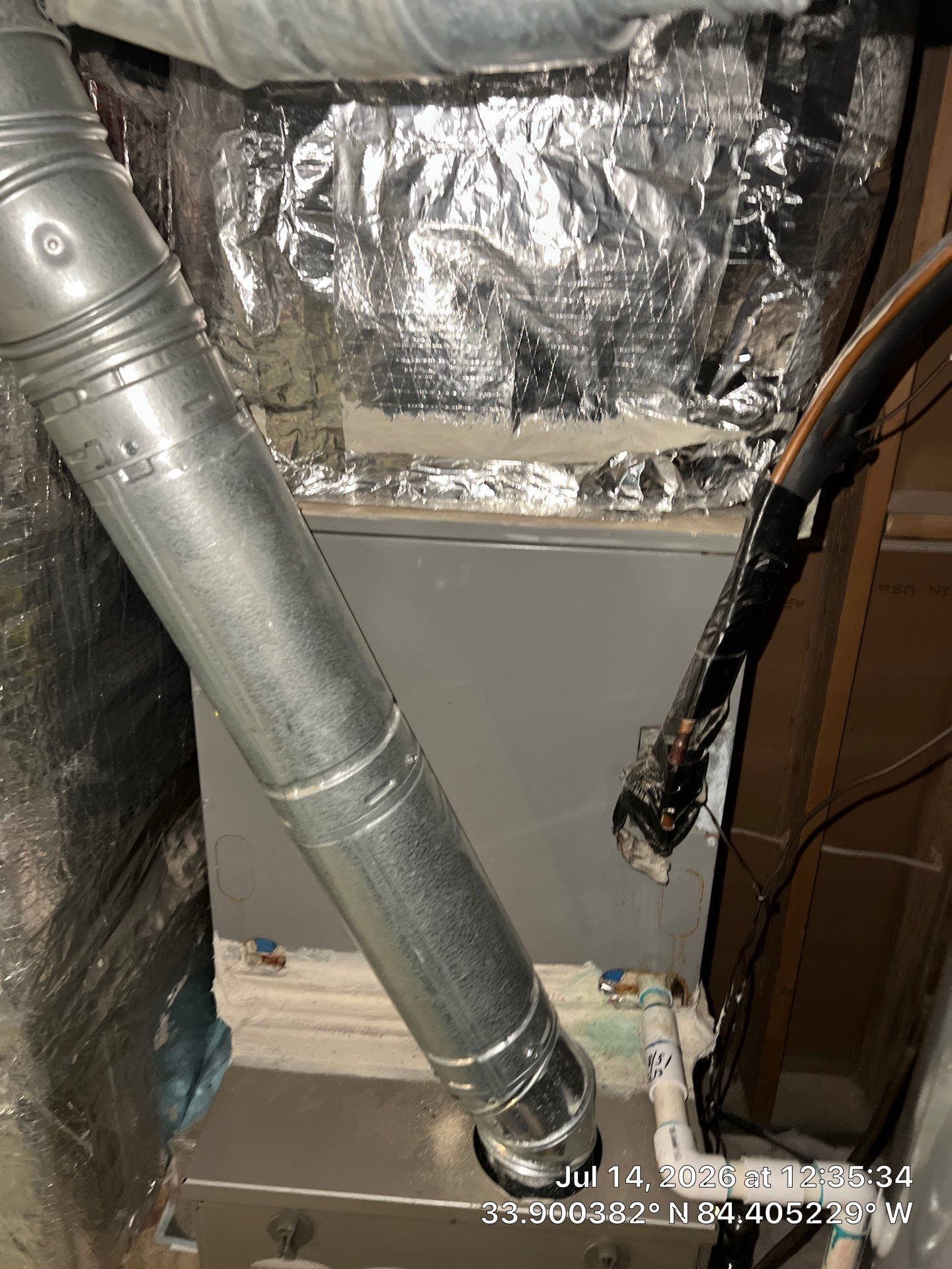 Vertical HVAC Furnace and Supply Plenum Installation in Atlanta by Veasey Mechanical Services