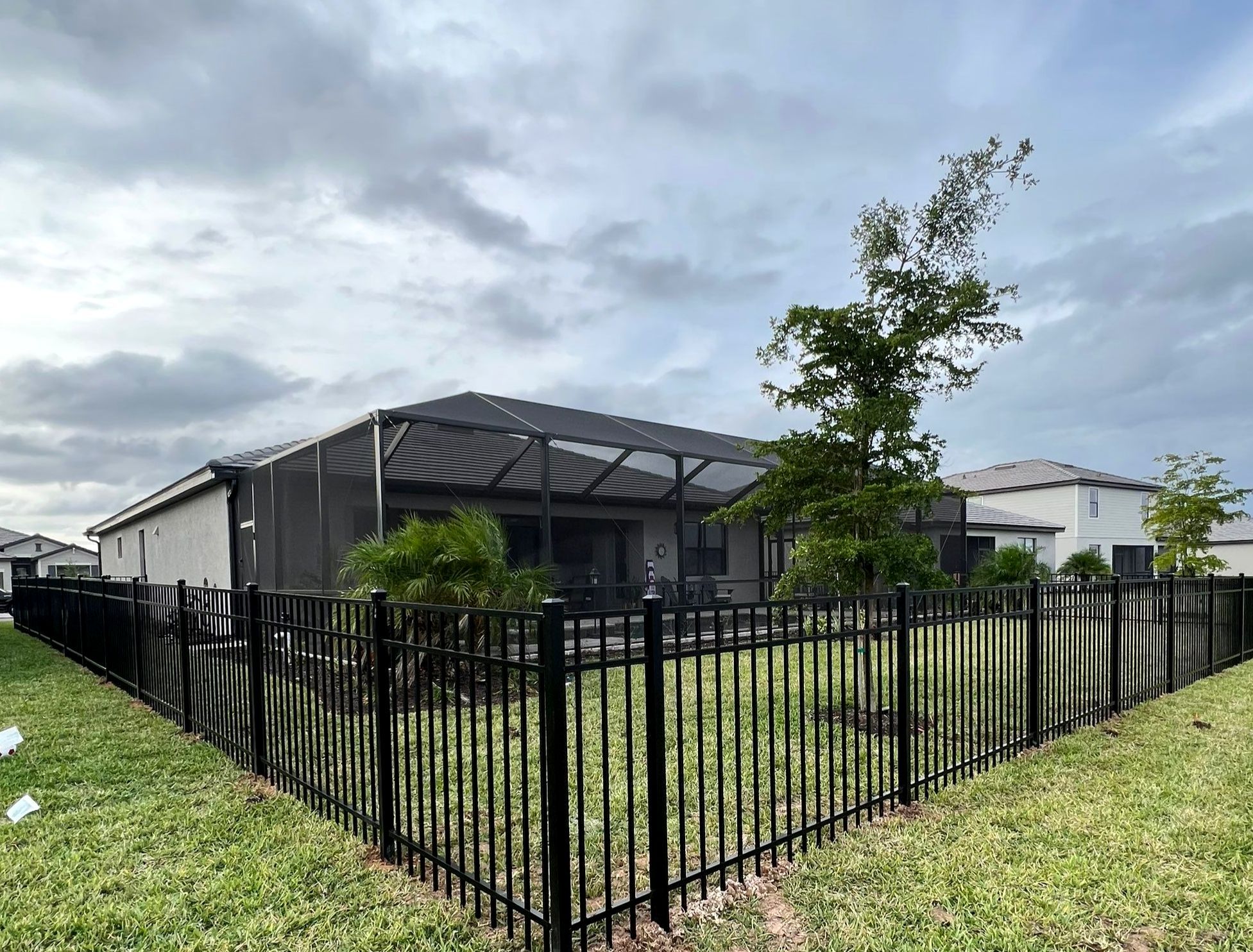 Aluminum Fence Installation using Black 3 Rail Aluminum Fence by Asap fence and gates, LLC