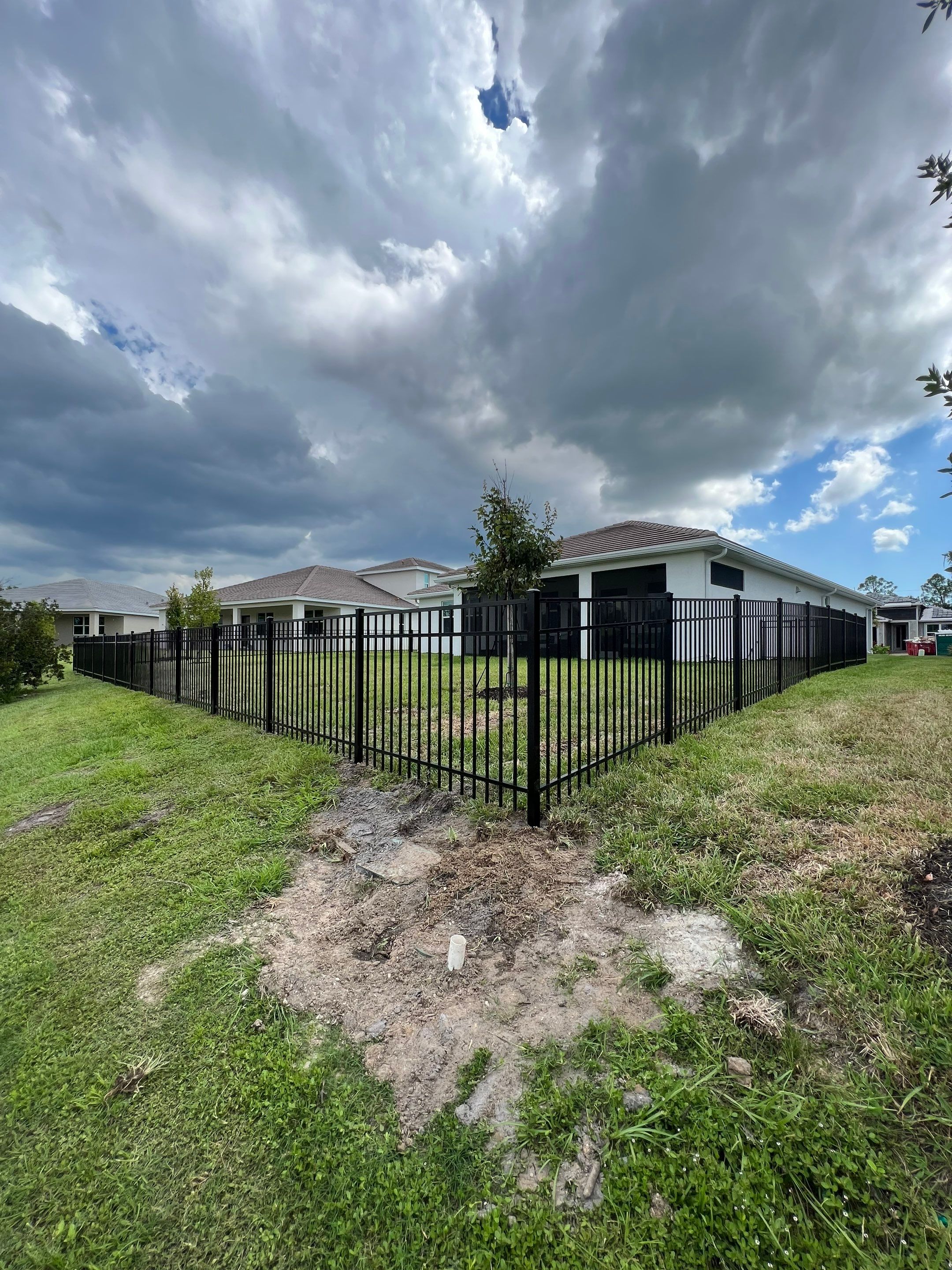 Aluminum Fence Installation using Black 3 Rail Aluminum Fence by Asap fence and gates, LLC