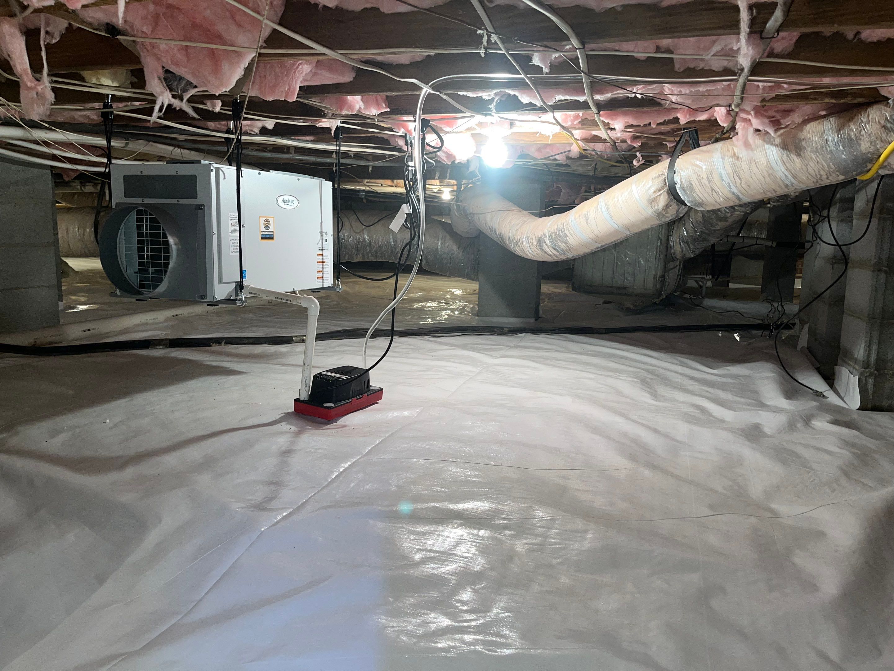 Dehumidifier and Moisture Barrier install with Structural repairs. by Impact Crawlspace