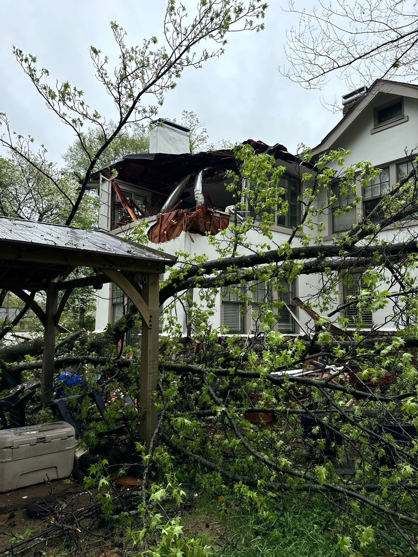 Memphis Home Restoration and Copper Gutter Installation Following Tree Damage by Revival Roofing Services